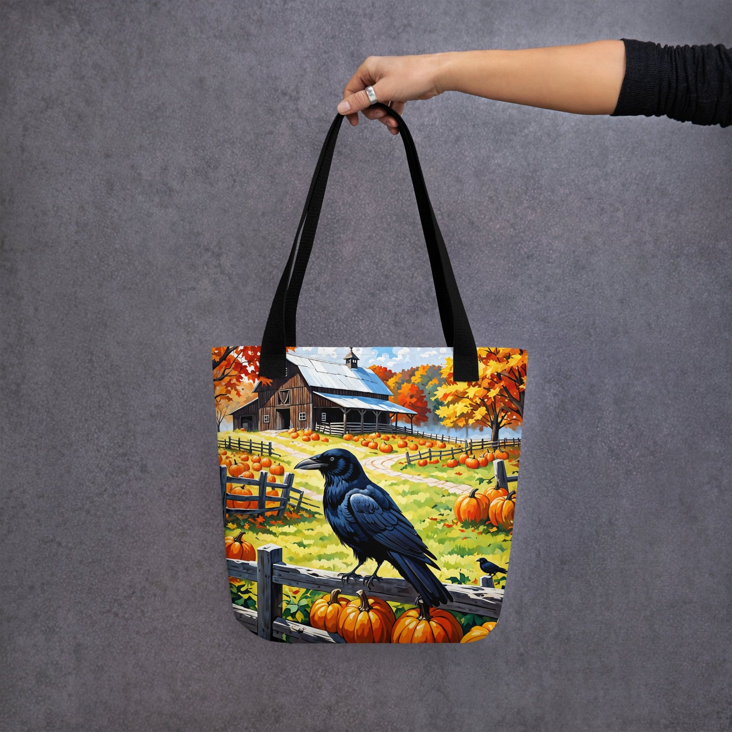 Raven and Pumpkins Tote Bag - Tote Bags - Discovery Co.