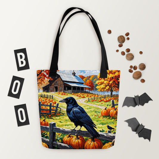 Raven and Pumpkins Tote Bag - Tote Bags - Discovery Co.