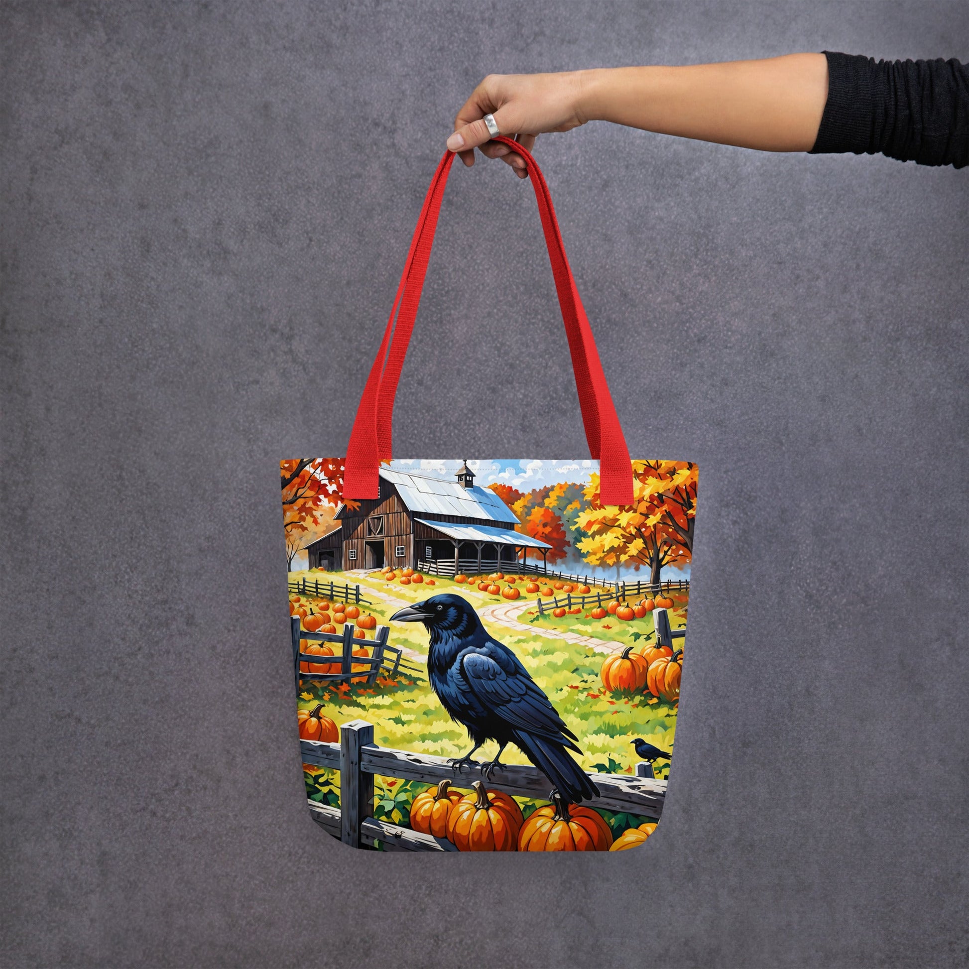 Raven and Pumpkins Tote Bag - Tote Bags - Discovery Co.