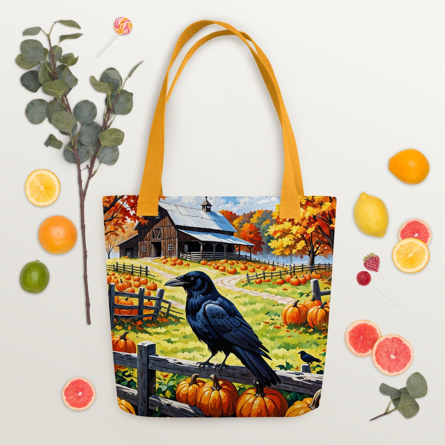 Raven and Pumpkins Tote Bag - Tote Bags - Discovery Co.