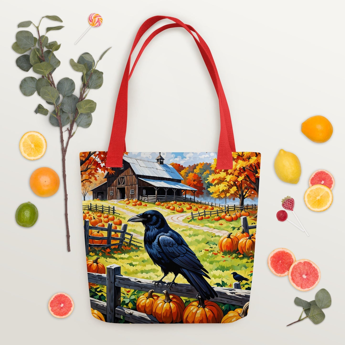 Raven and Pumpkins Tote Bag - Tote Bags - Discovery Co.