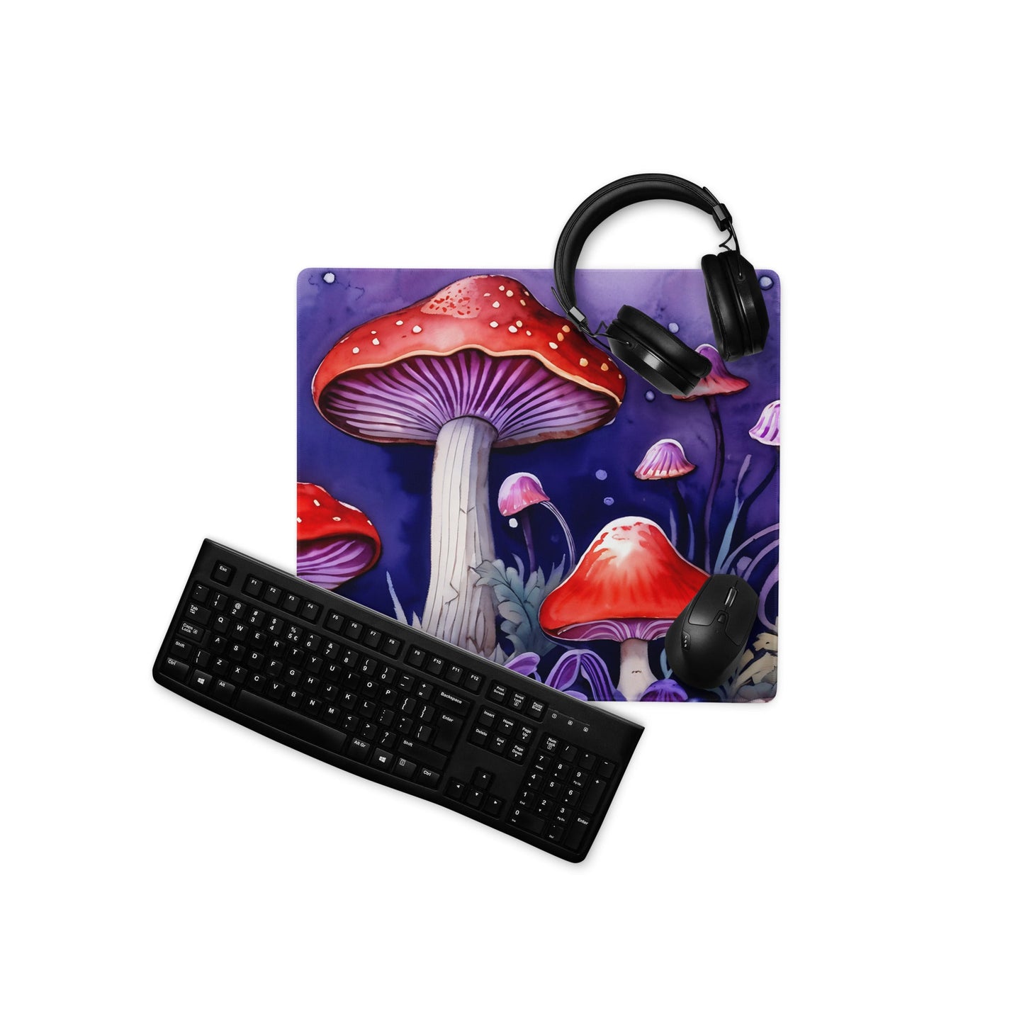 Red and Purple Forest Mushrooms Gaming Mouse Pad - Mouse Pads - Discovery Co.