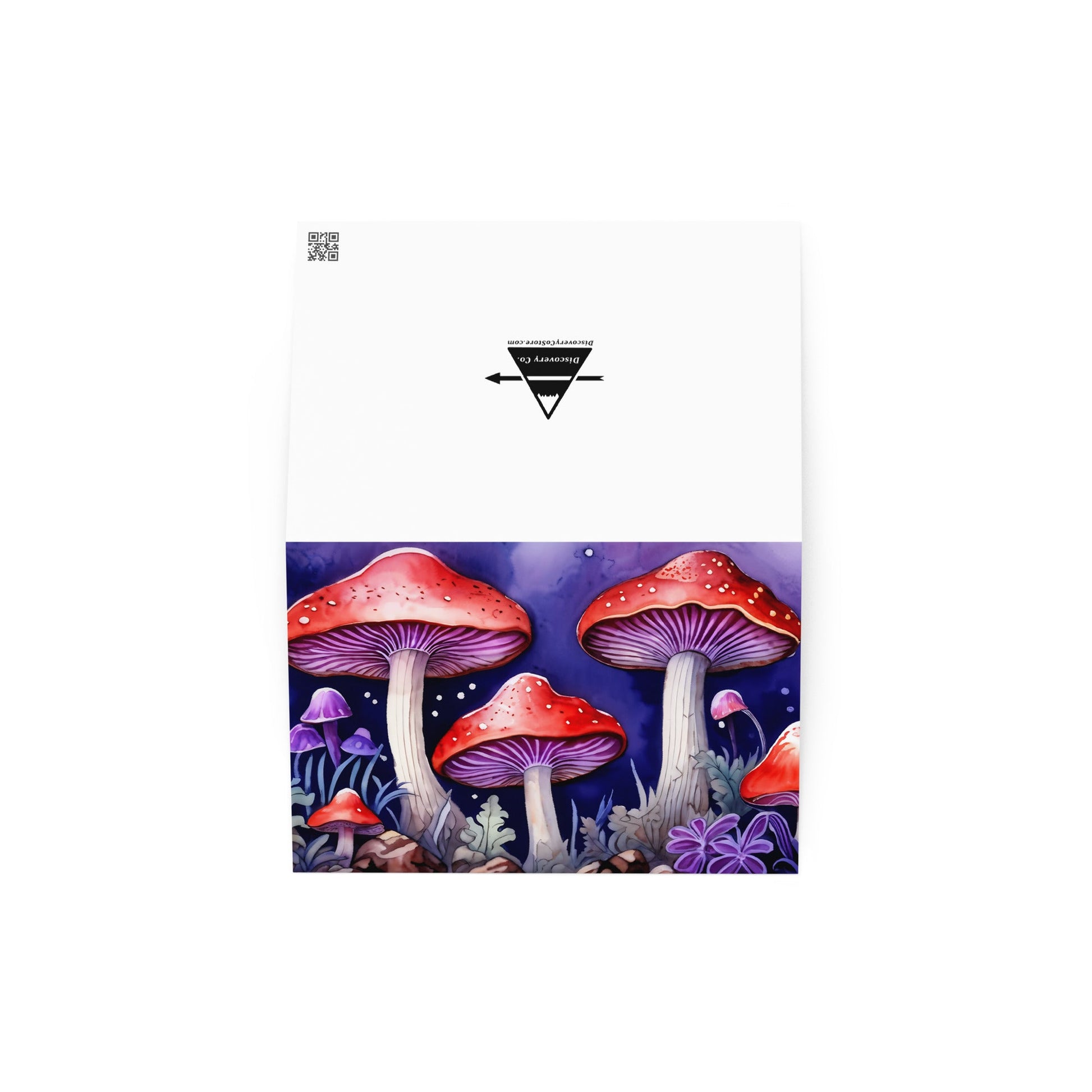 Red and Purple Forest Mushrooms Greeting Card - Greeting Card - Discovery Co.