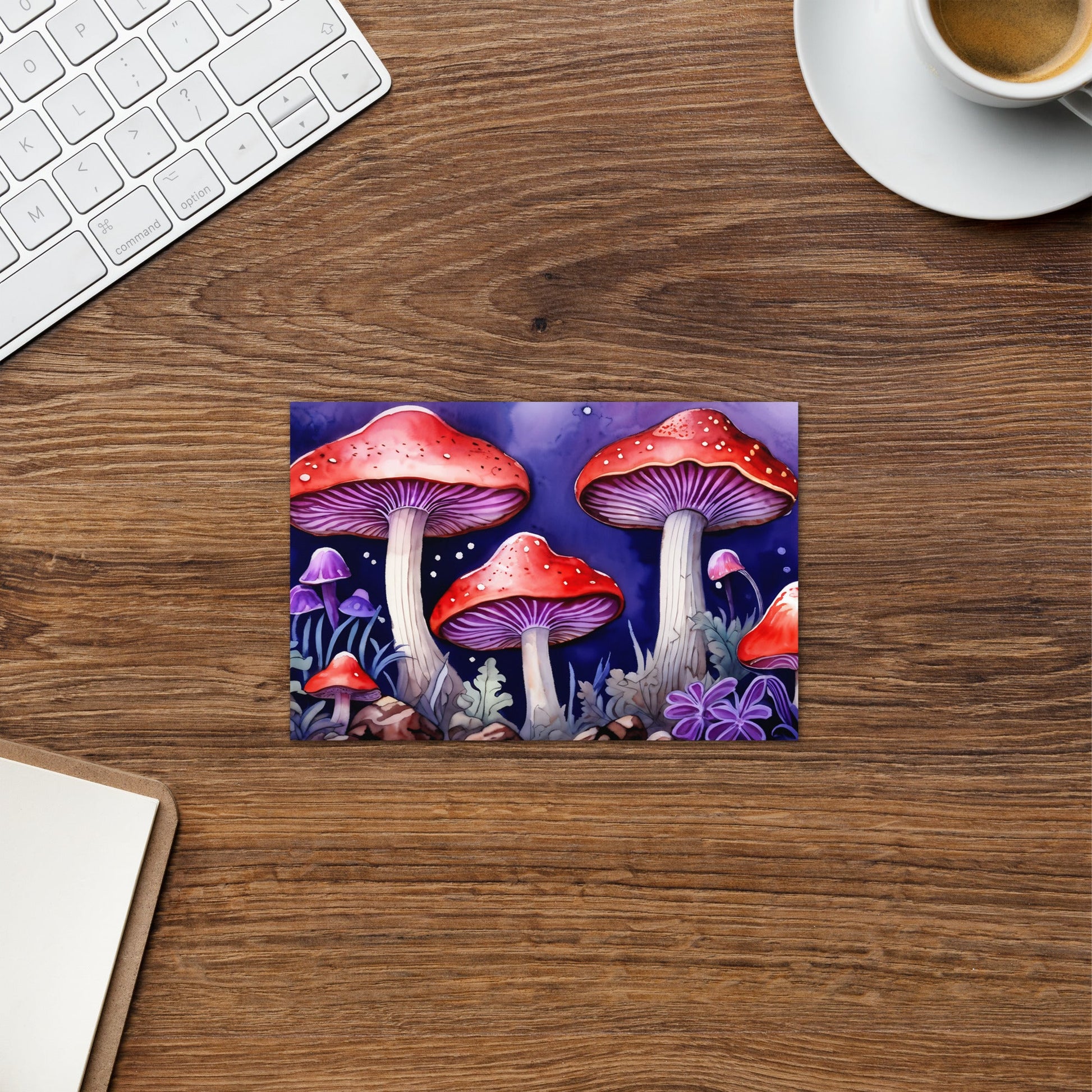 Red and Purple Forest Mushrooms Greeting Card - Greeting Card - Discovery Co.