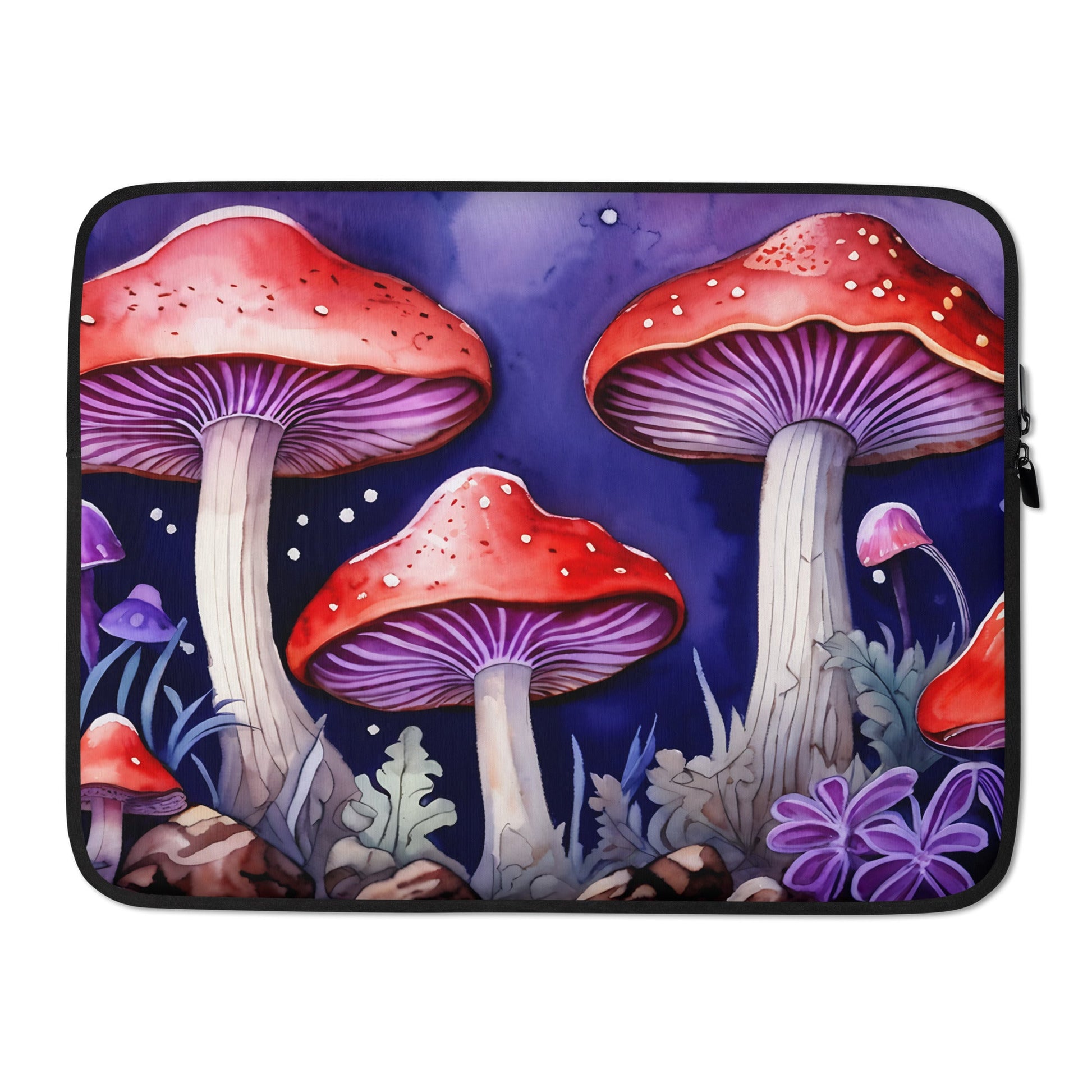 Red and Purple Forest Mushrooms Laptop Sleeve - Laptop Cases - Discovery Co.