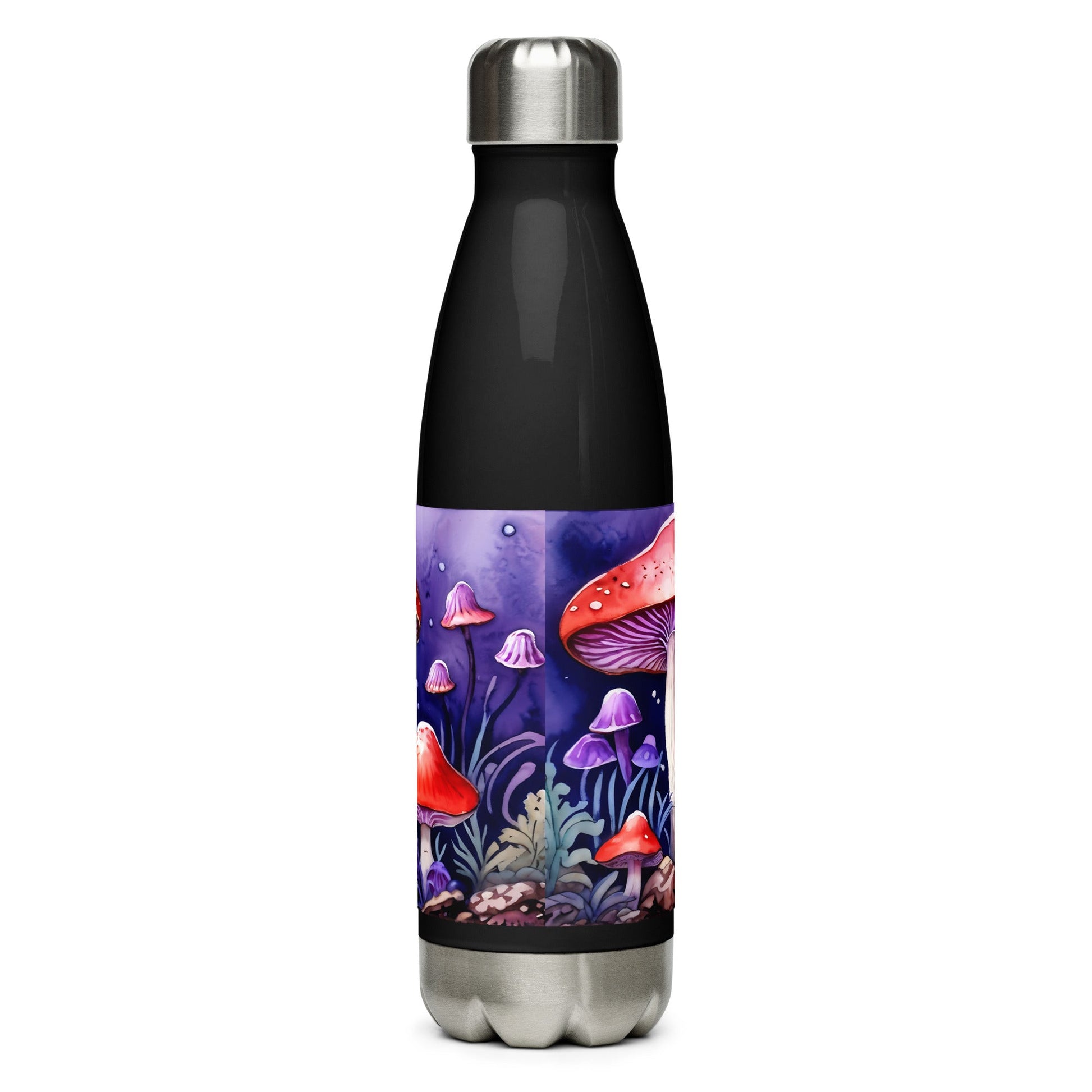 Red and Purple Forest Mushrooms Stainless Steel Water Bottle - Stainless Steel Water Bottle - Discovery Co.