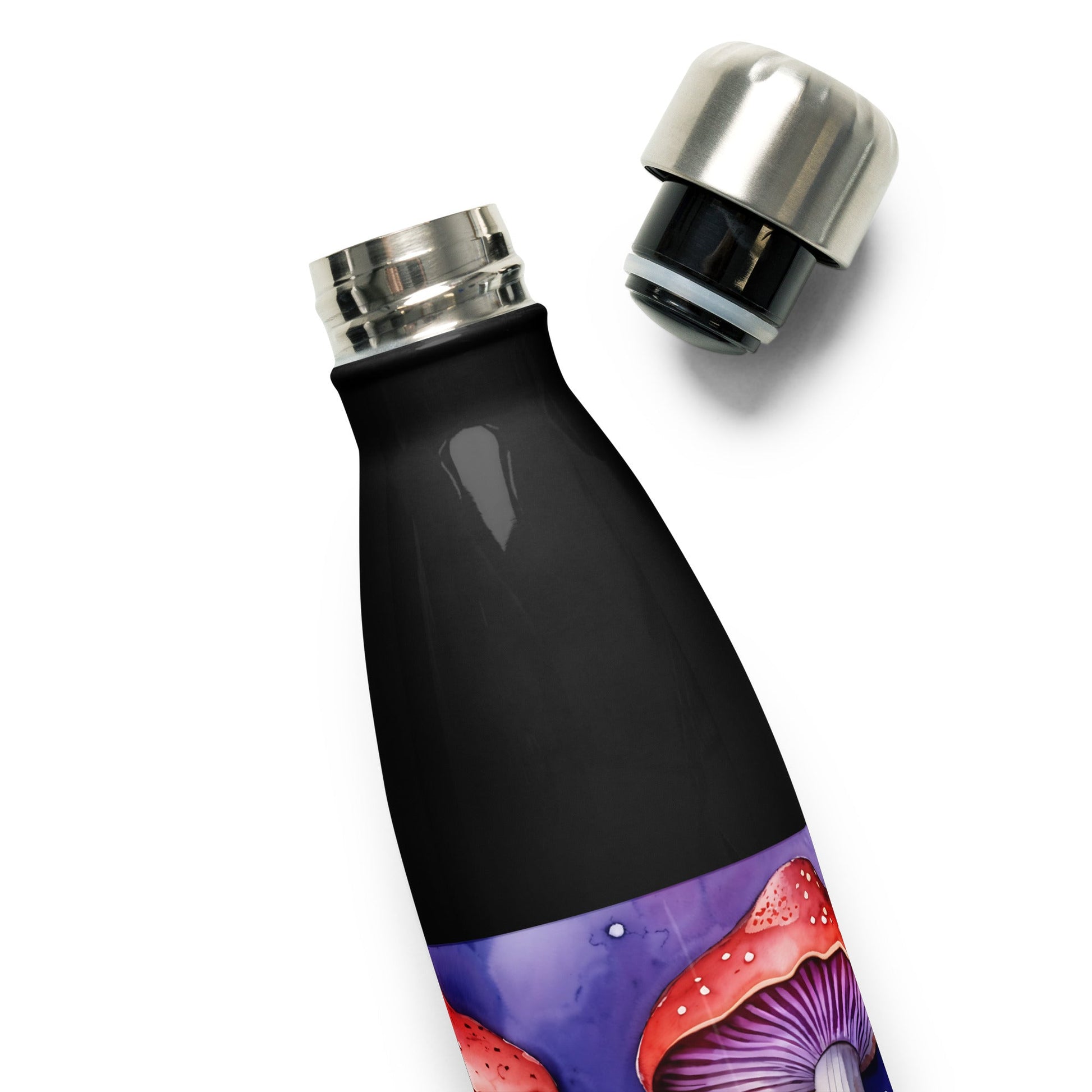 Red and Purple Forest Mushrooms Stainless Steel Water Bottle - Stainless Steel Water Bottle - Discovery Co.