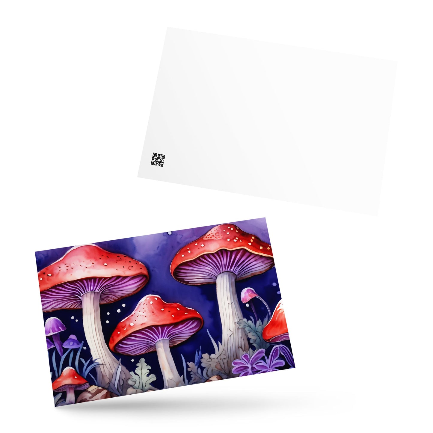 Red and Purple Forest Mushrooms Standard Postcard - Post Cards - Discovery Co.