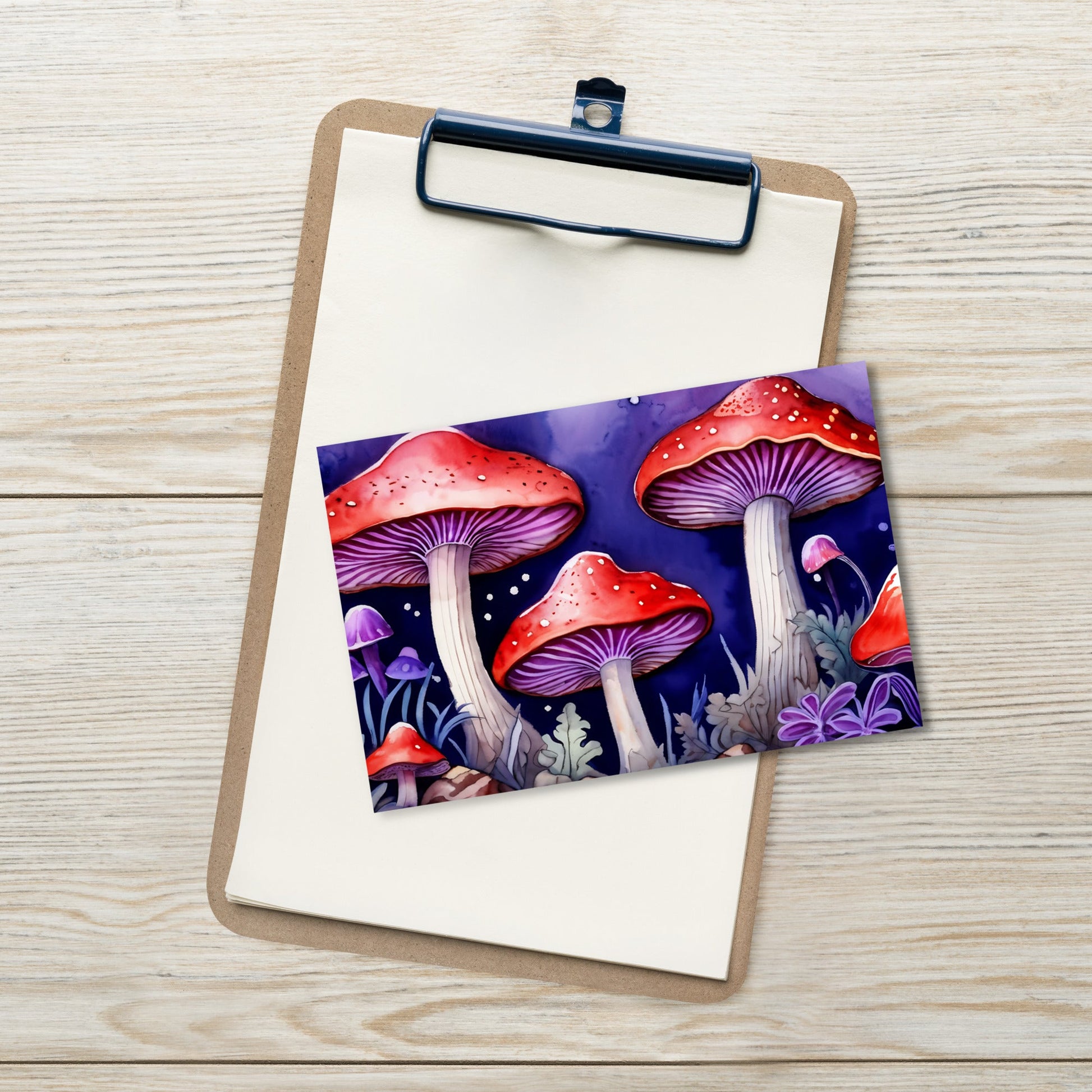 Red and Purple Forest Mushrooms Standard Postcard - Post Cards - Discovery Co.