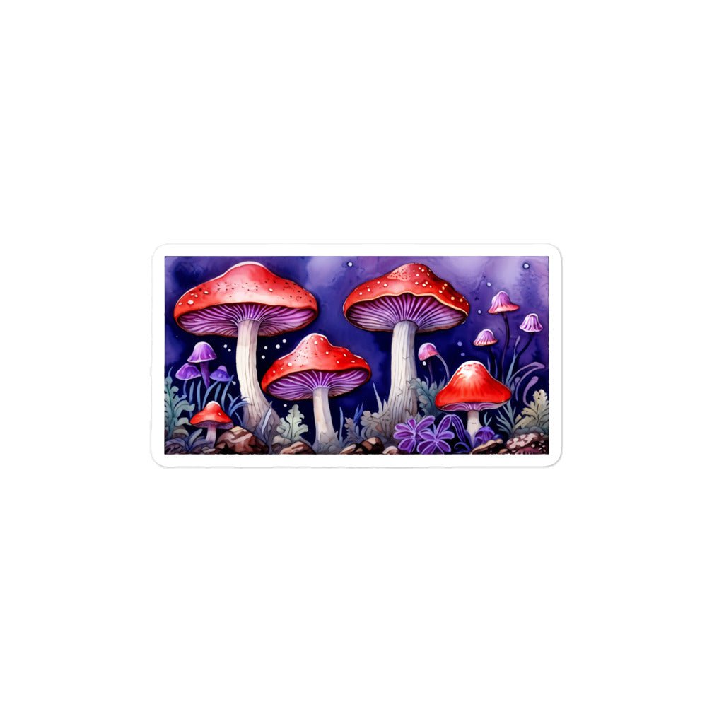 Red and Purple Mushroom Forest Bubble-free stickers - Stickers - Discovery Co.