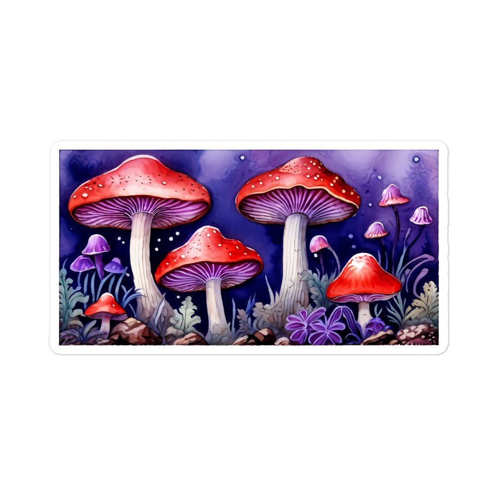 Red and Purple Mushroom Forest Bubble-free stickers - Stickers - Discovery Co.