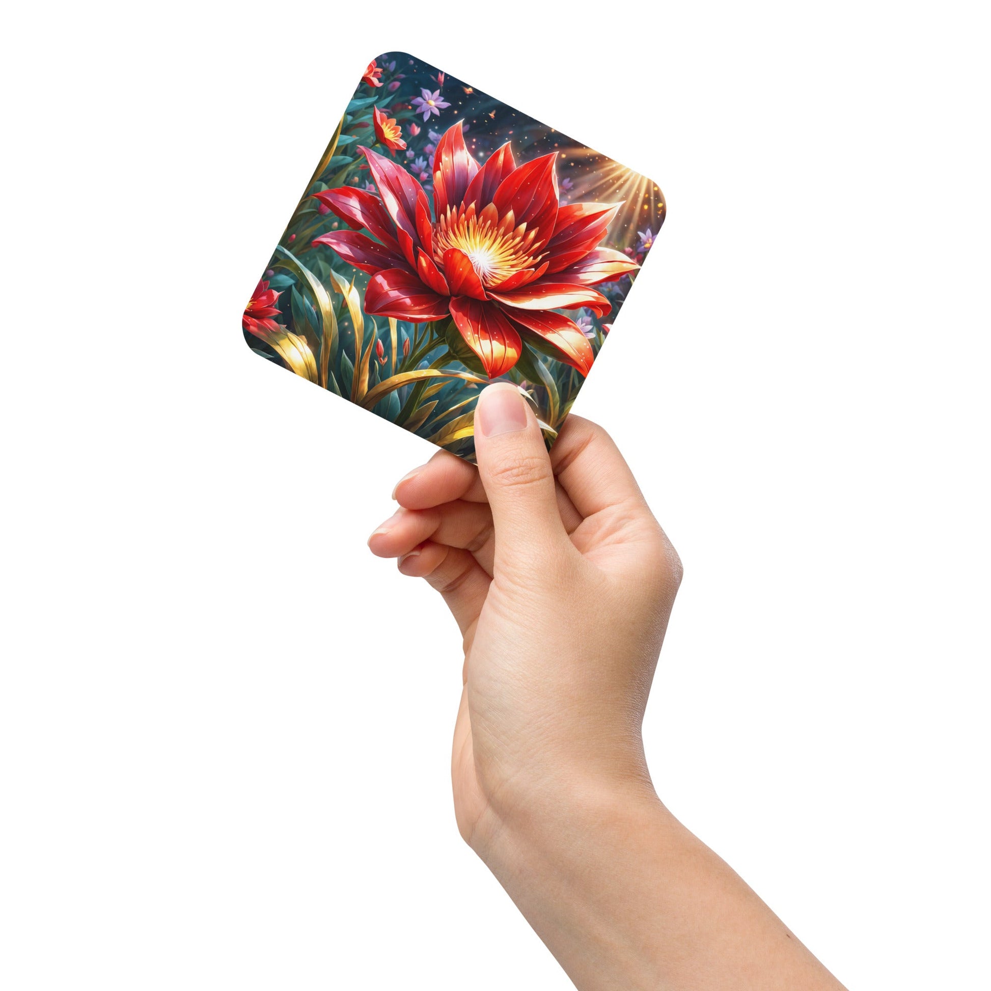 Red Flower Cork - Back Coaster - Coasters - Discovery Co.