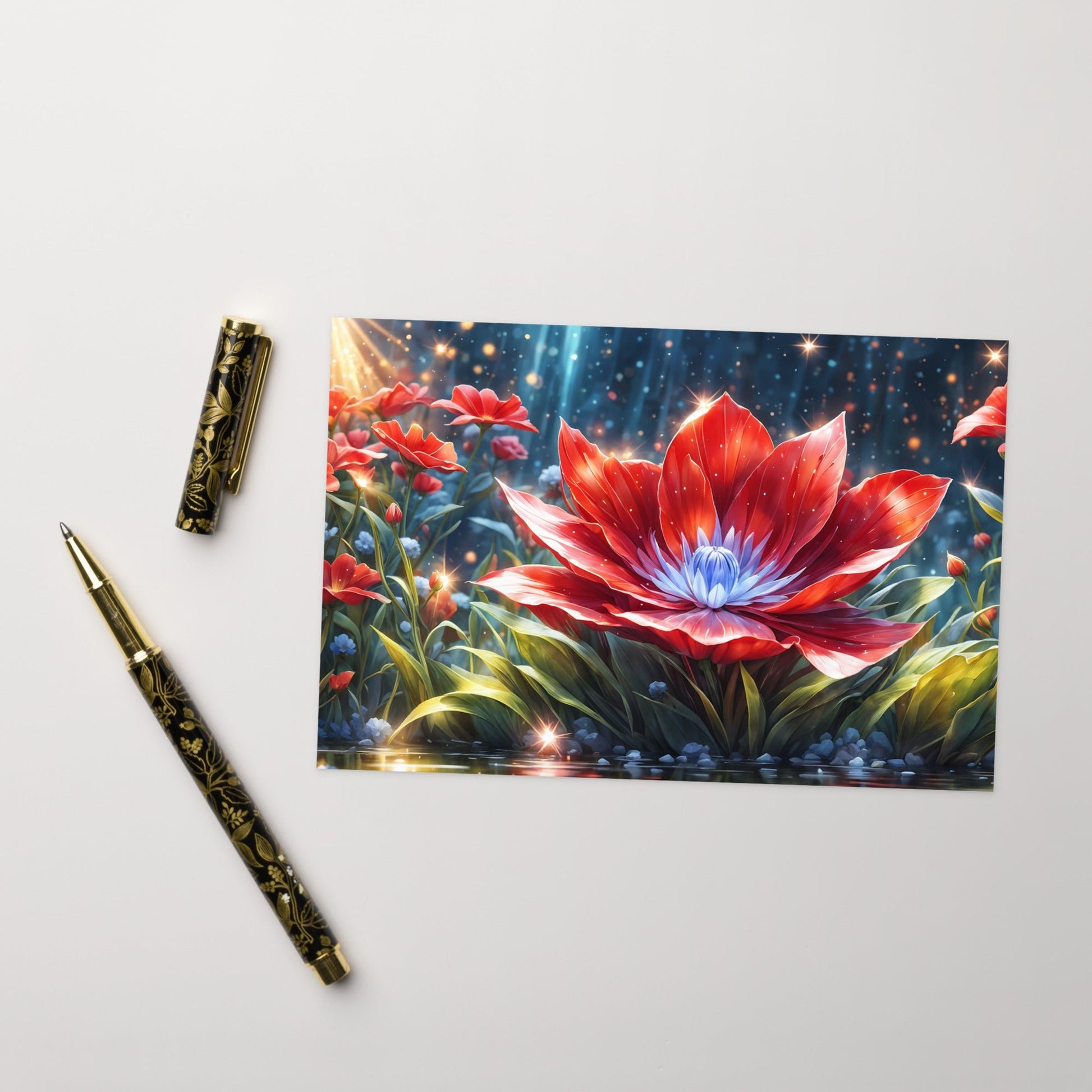 Red Flower Greeting Card - Greeting Card - Discovery Co.