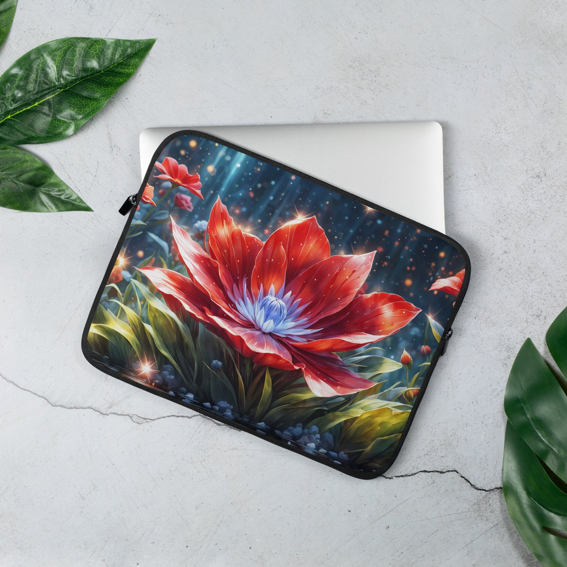 Red Flower Laptop Sleeve - Laptop Cases - Discovery Co.