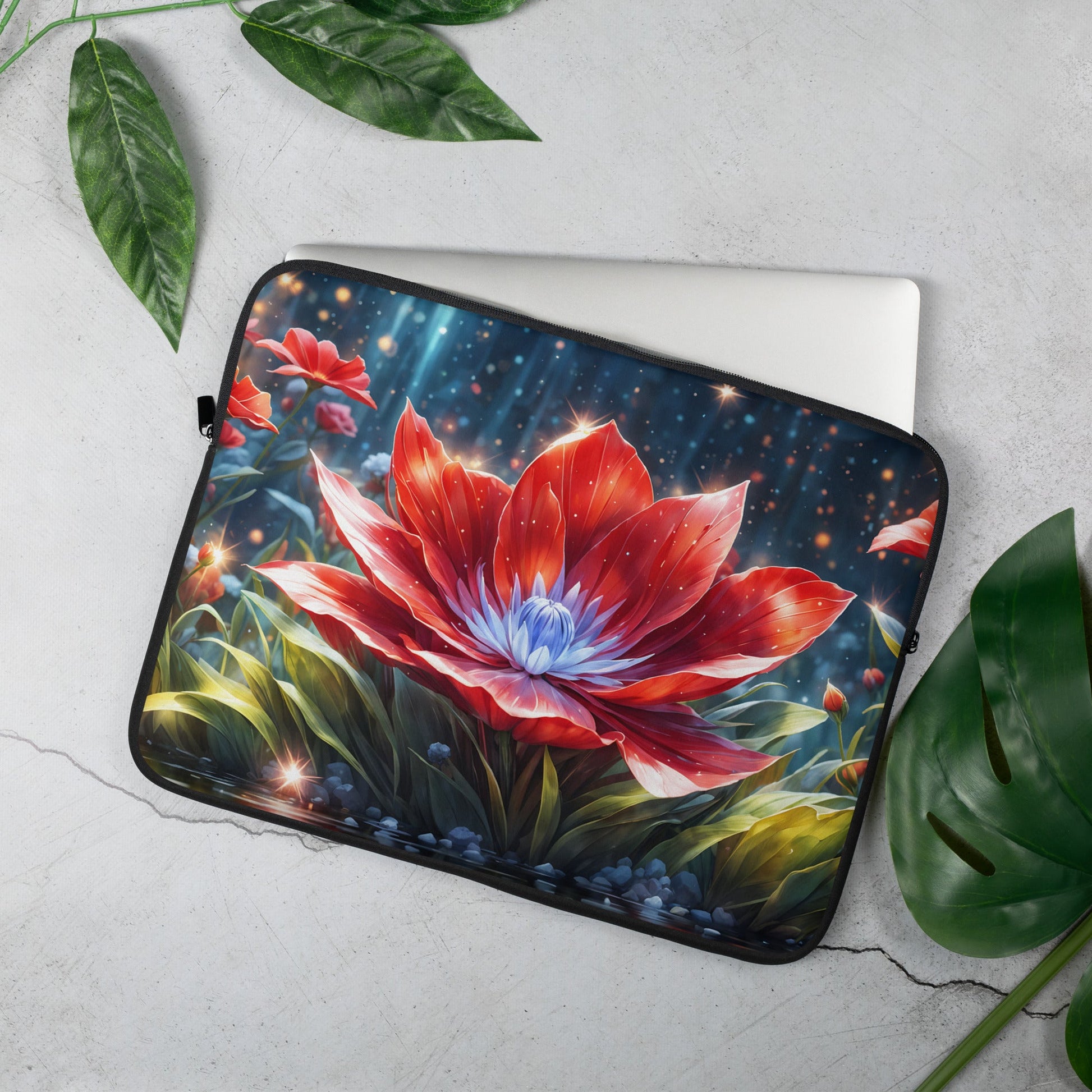 Red Flower Laptop Sleeve - Laptop Cases - Discovery Co.