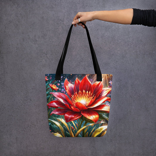 Red Flower Tote Bag - Tote Bags - Discovery Co.