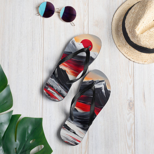 Red Sun Over Mountains Flip - Flops - Footwear - Discovery Co.