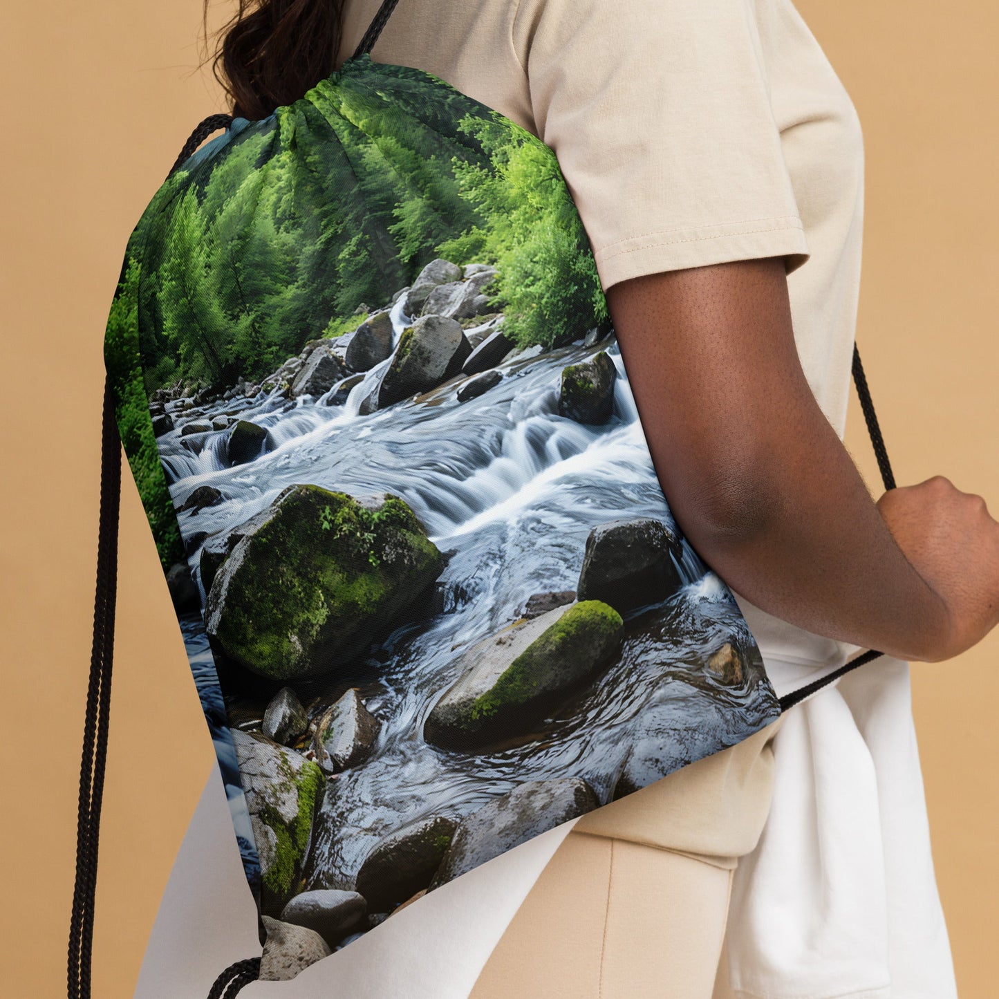 River In The Woods Drawstring Bag - Drawstring Bag - Discovery Co.