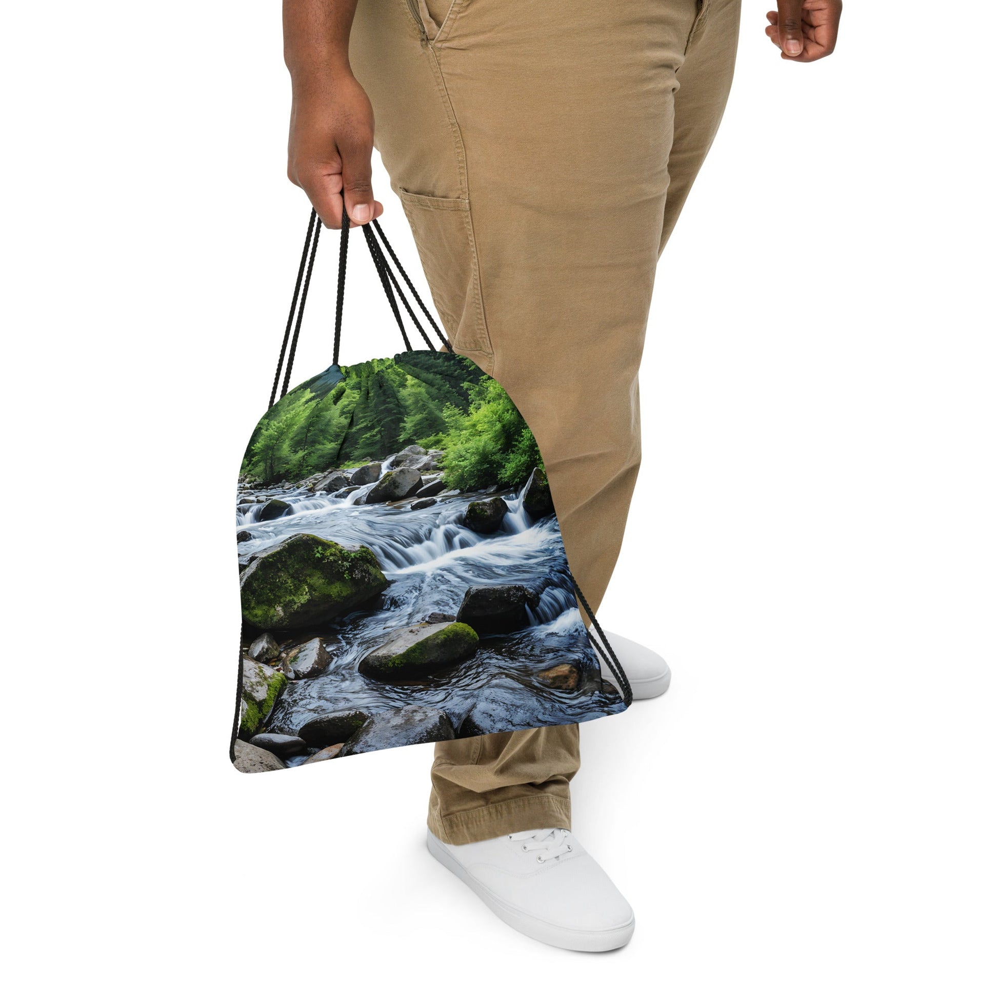 River In The Woods Drawstring Bag - Drawstring Bag - Discovery Co.