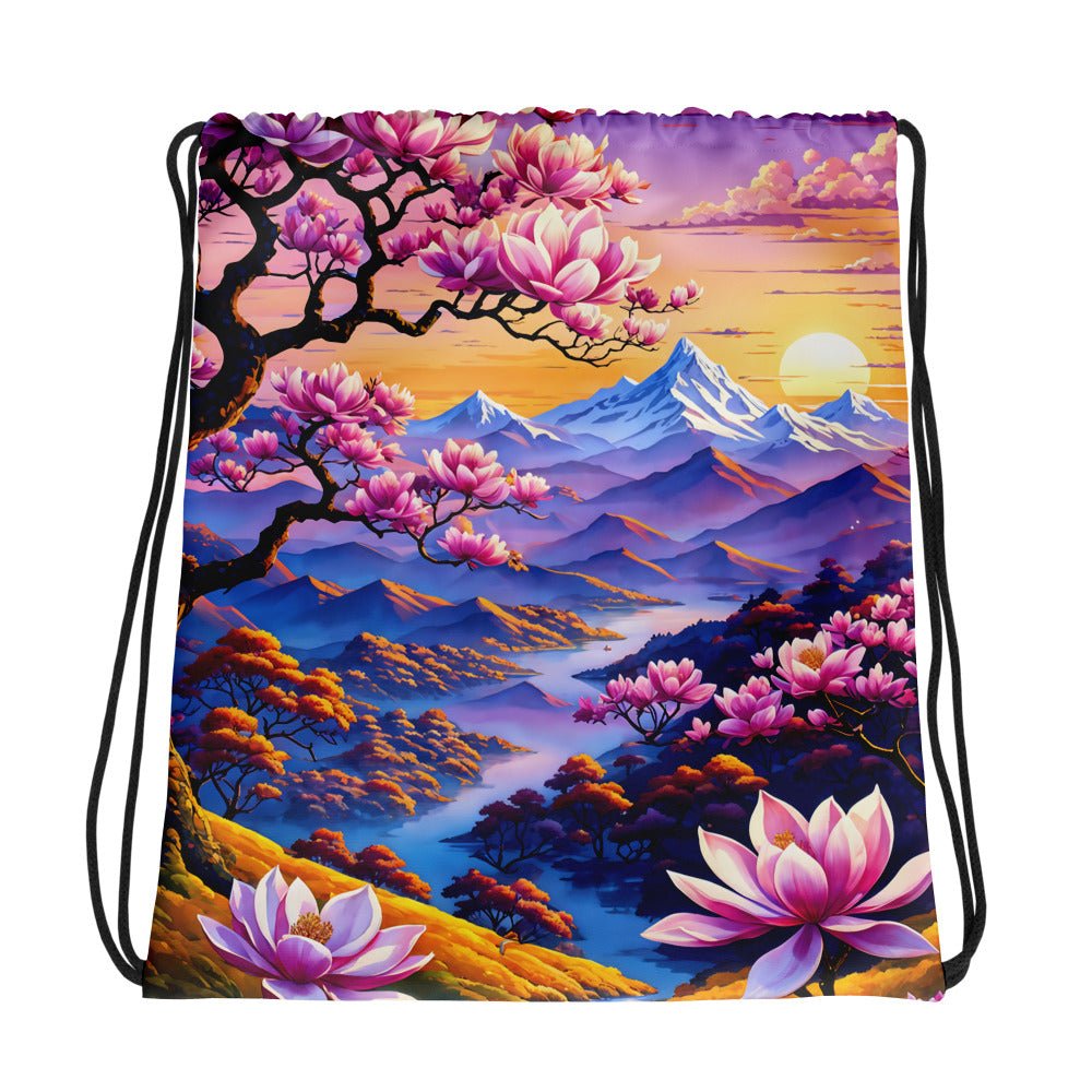 River Though Pink Landscape II Drawstring Bag - Drawstring Bag - Discovery Co.