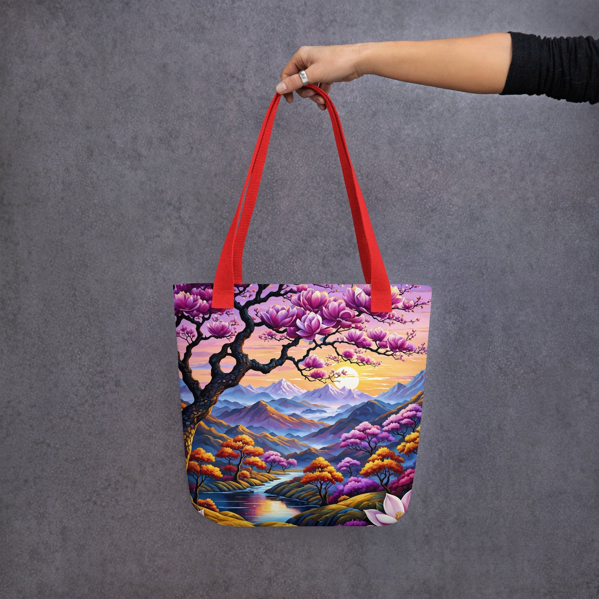 River Though Pink Valley II Tote Bag - Tote Bags - Discovery Co.