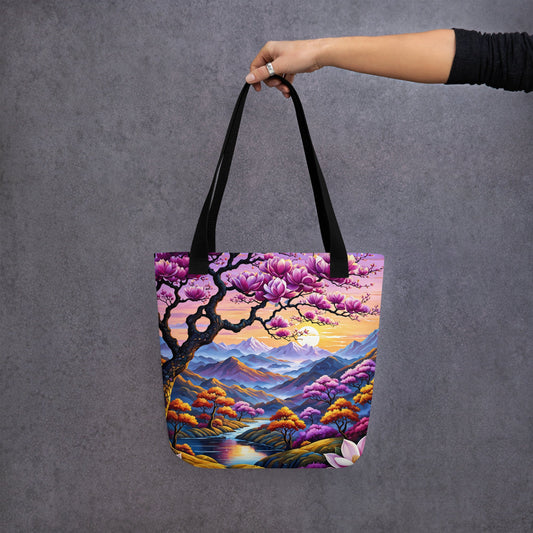 River Though Pink Valley II Tote Bag - Tote Bags - Discovery Co.