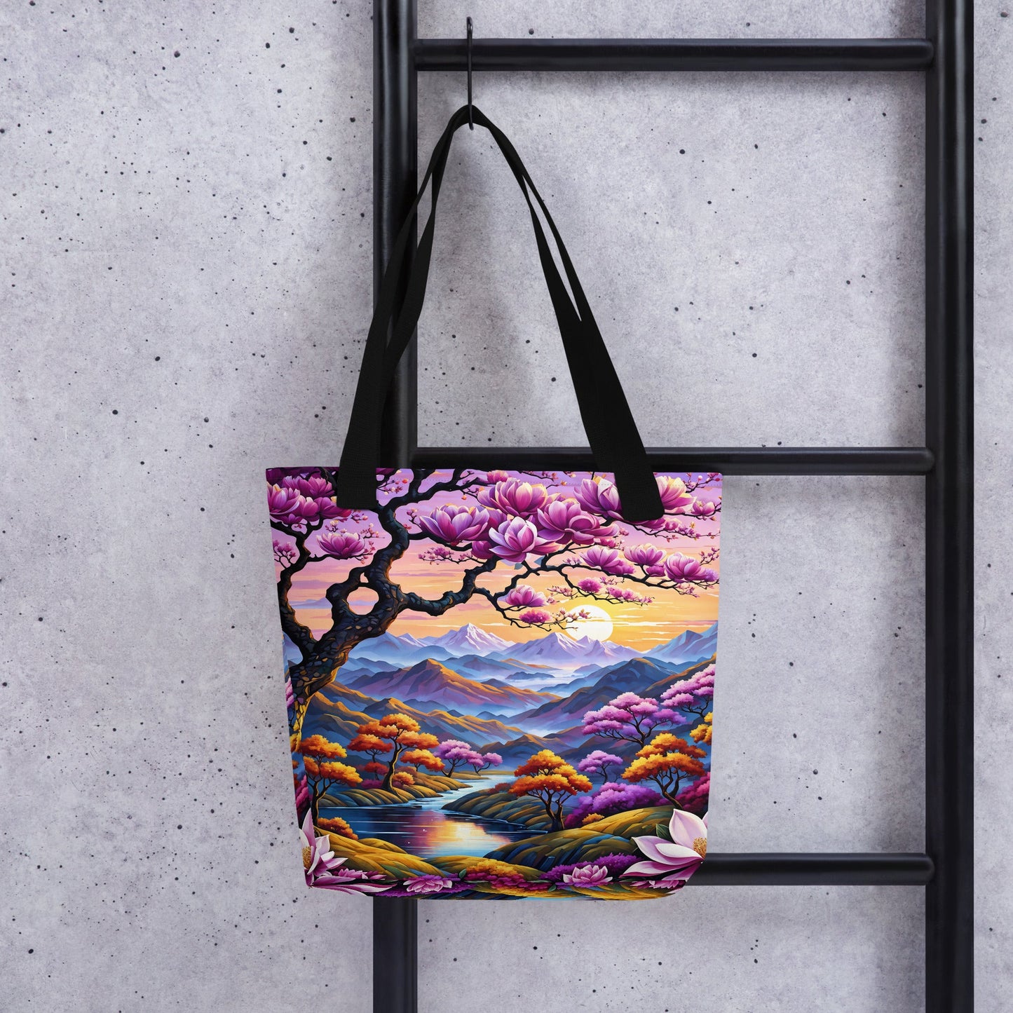 River Though Pink Valley II Tote Bag - Tote Bags - Discovery Co.