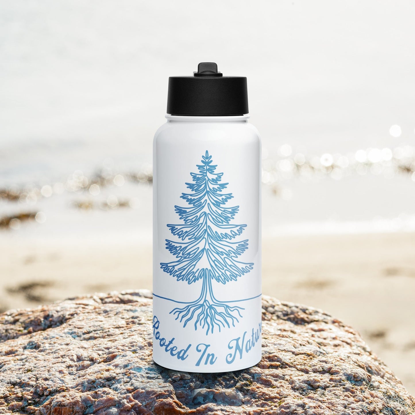 Rooted In Nature II Stainless Steel Water Bottle With Straw Lid - Stainless Steel Water Bottle With Straw Lid - Discovery Co.