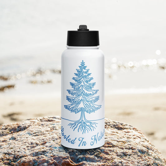 Rooted In Nature II Stainless Steel Water Bottle With Straw Lid - Stainless Steel Water Bottle With Straw Lid - Discovery Co.