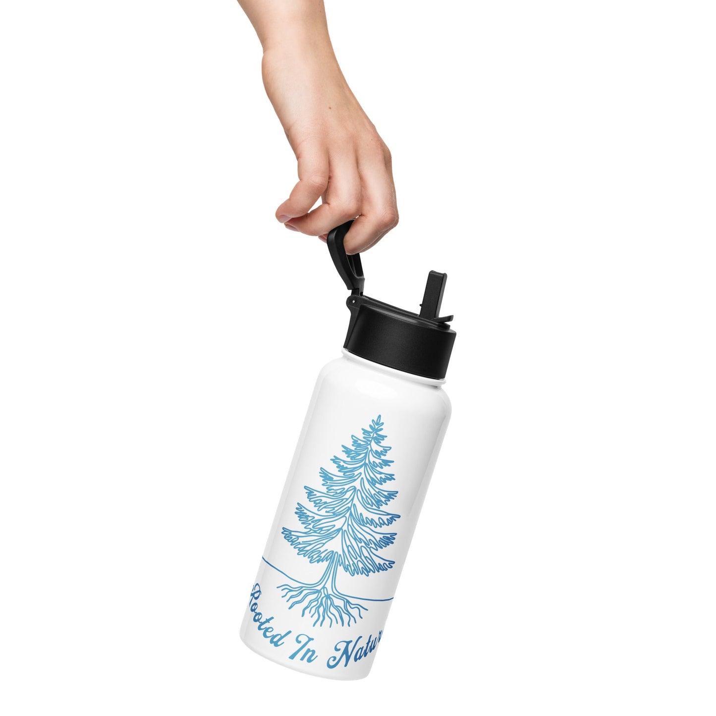 Rooted In Nature II Stainless Steel Water Bottle With Straw Lid - Stainless Steel Water Bottle With Straw Lid - Discovery Co.