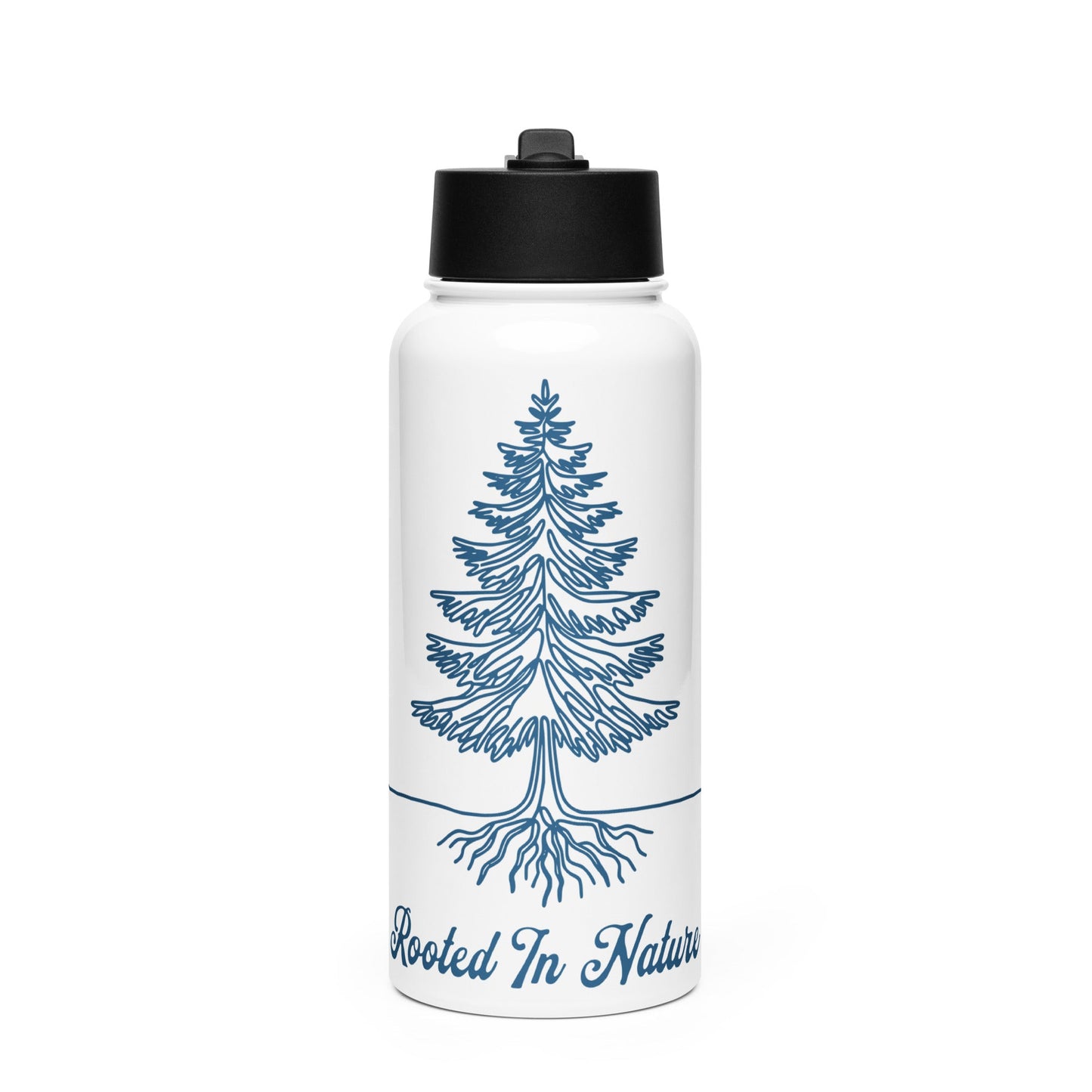 Rooted In Nature Stainless Steel Water Bottle With Straw Lid - Stainless Steel Water Bottle With Straw Lid - Discovery Co.
