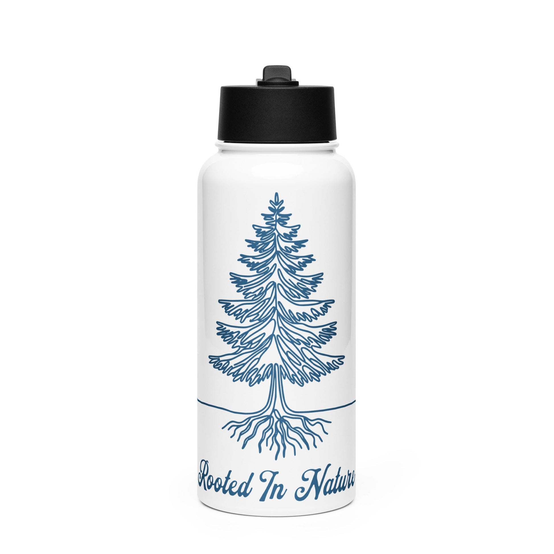 Rooted In Nature Stainless Steel Water Bottle With Straw Lid - Stainless Steel Water Bottle With Straw Lid - Discovery Co.