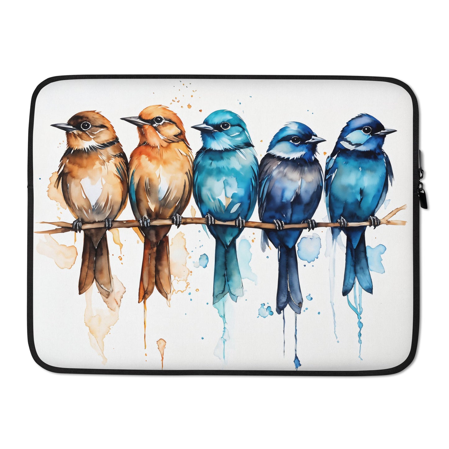 Row Of Watercolor Birds Laptop Sleeve - Laptop Cases - Discovery Co.