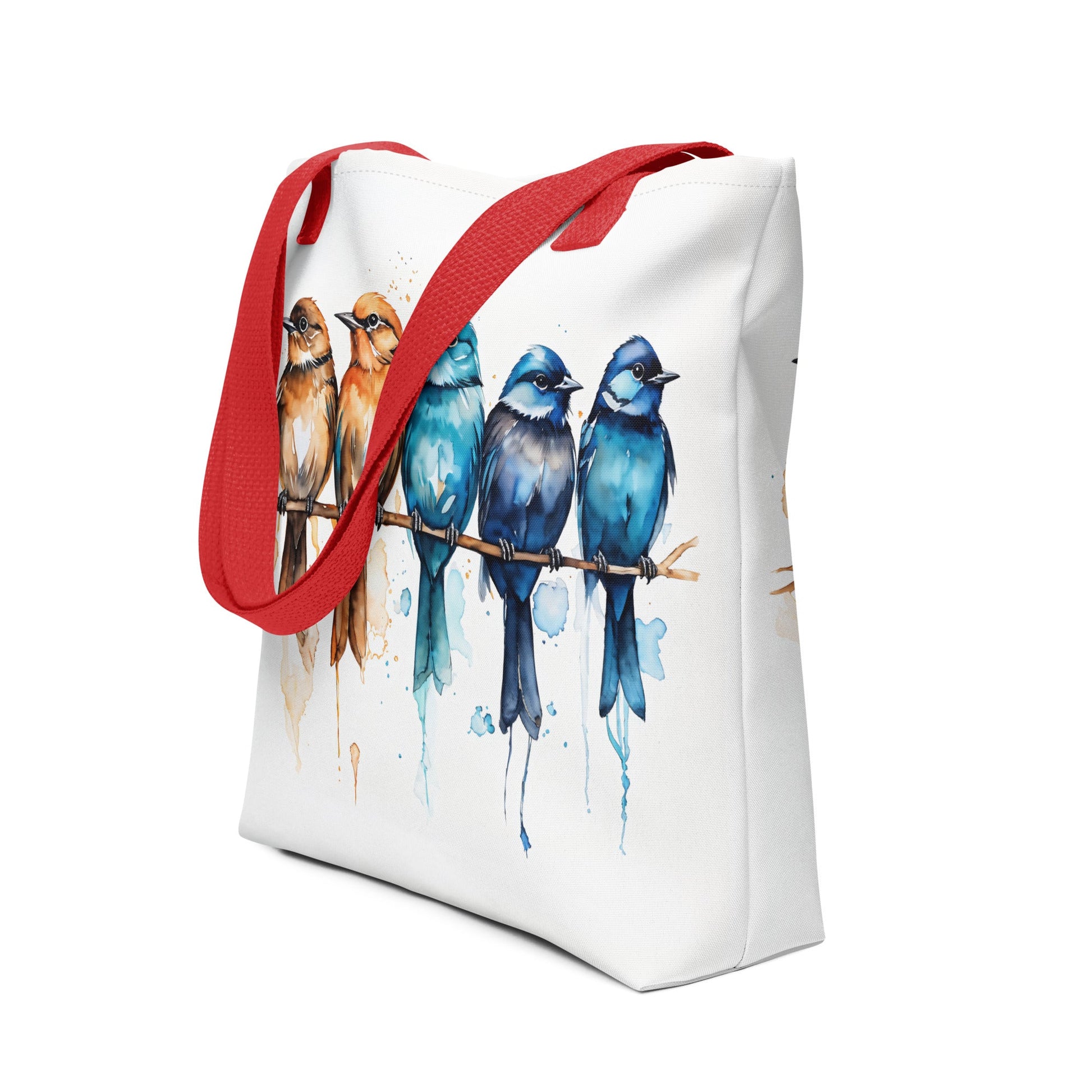 Row Of Watercolor Birds Tote Bag - Tote Bags - Discovery Co.