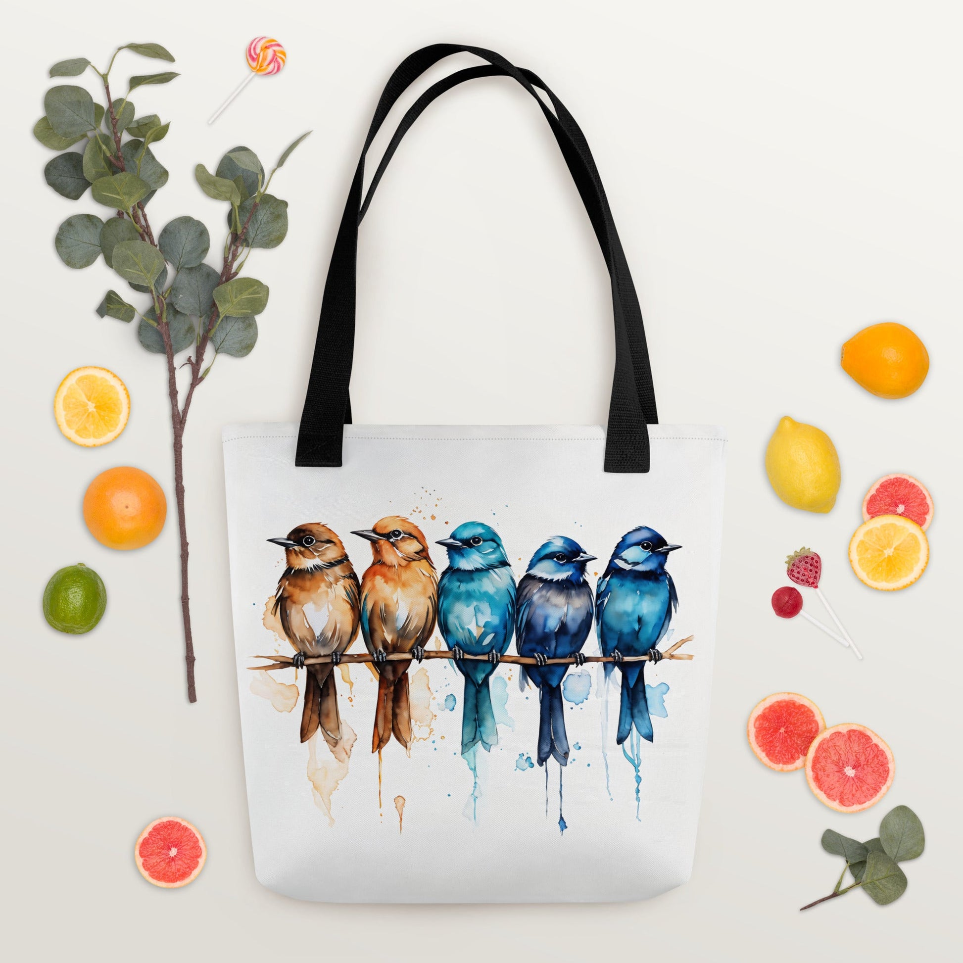 Row Of Watercolor Birds Tote Bag - Tote Bags - Discovery Co.