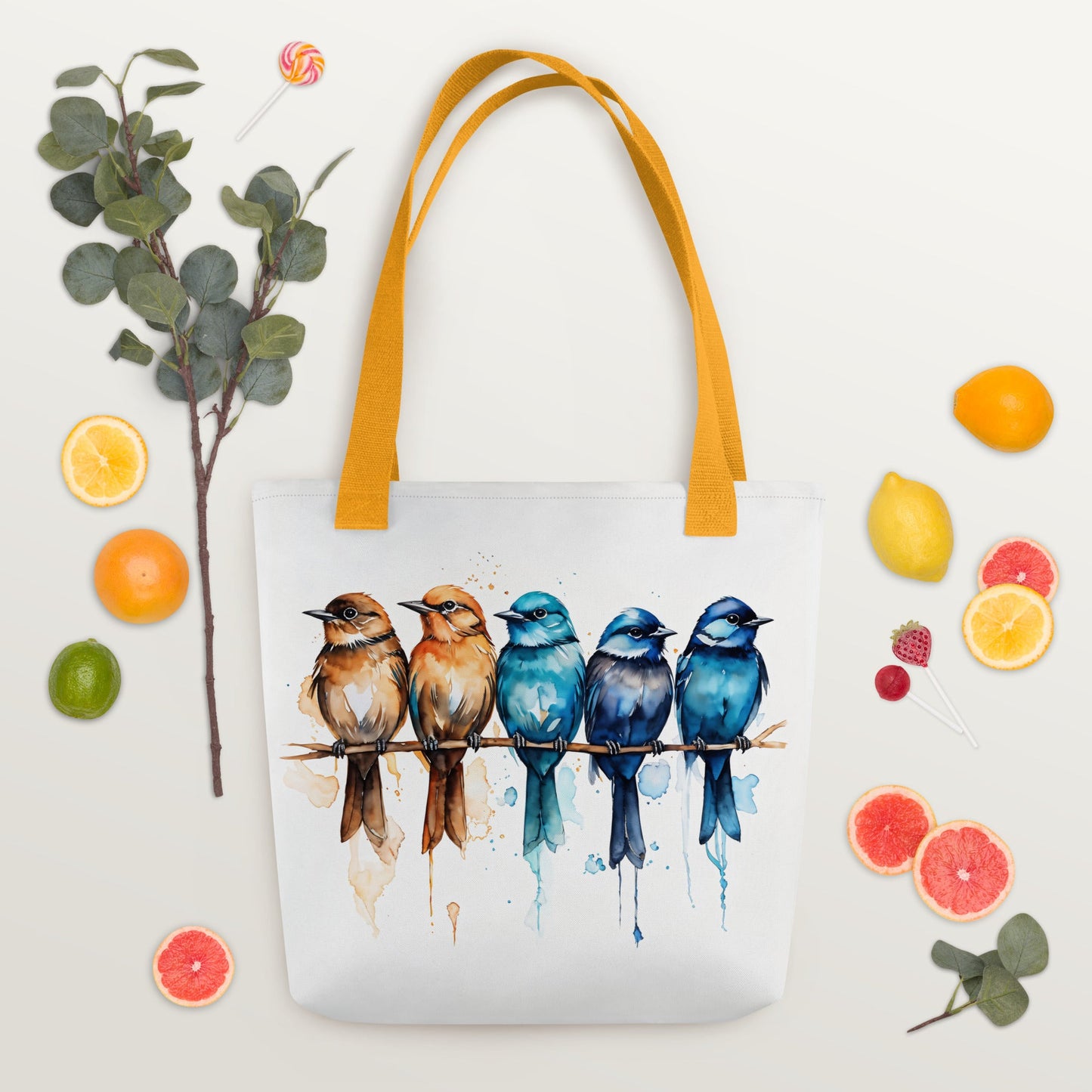 Row Of Watercolor Birds Tote Bag - Tote Bags - Discovery Co.