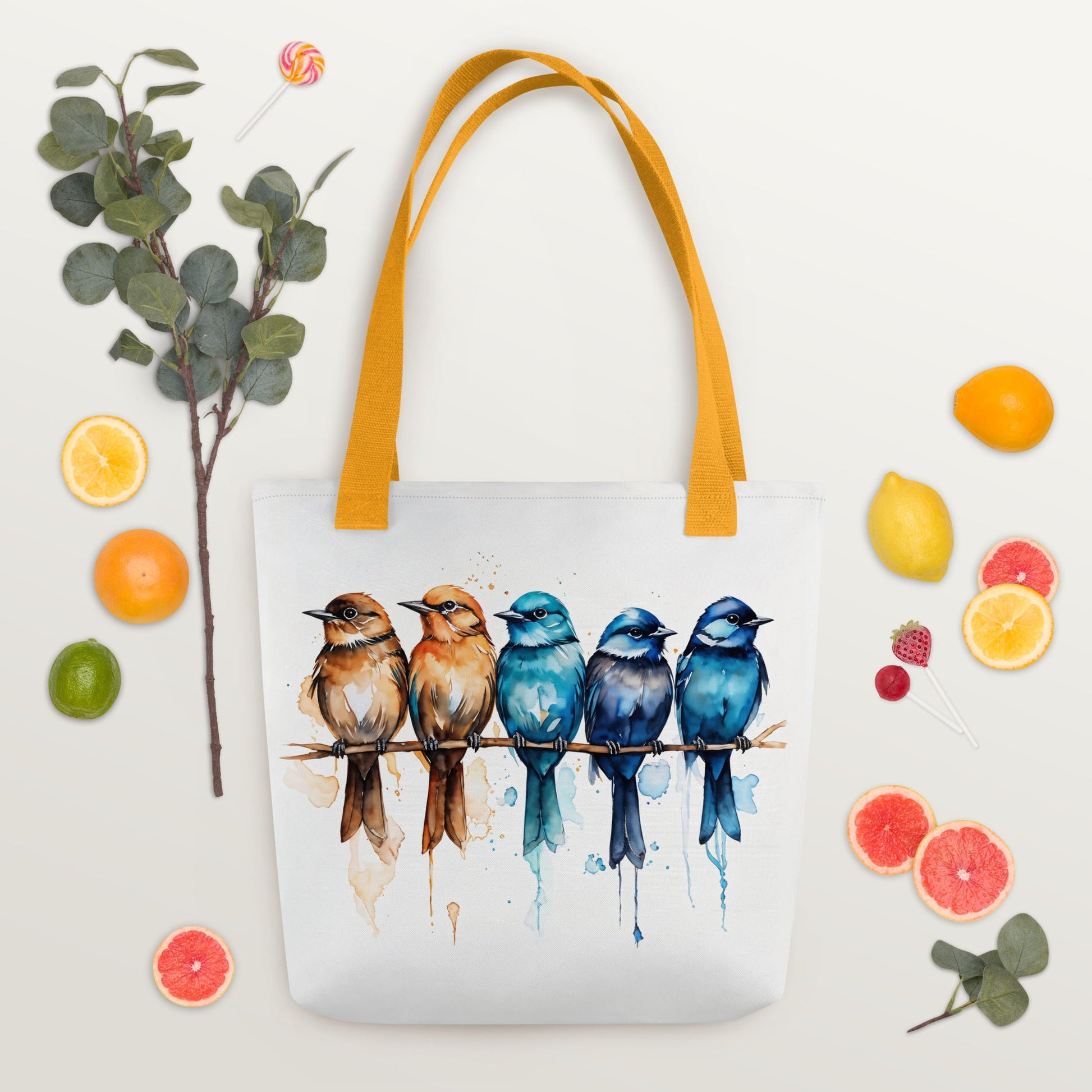 Row Of Watercolor Birds Tote Bag - Tote Bags - Discovery Co.