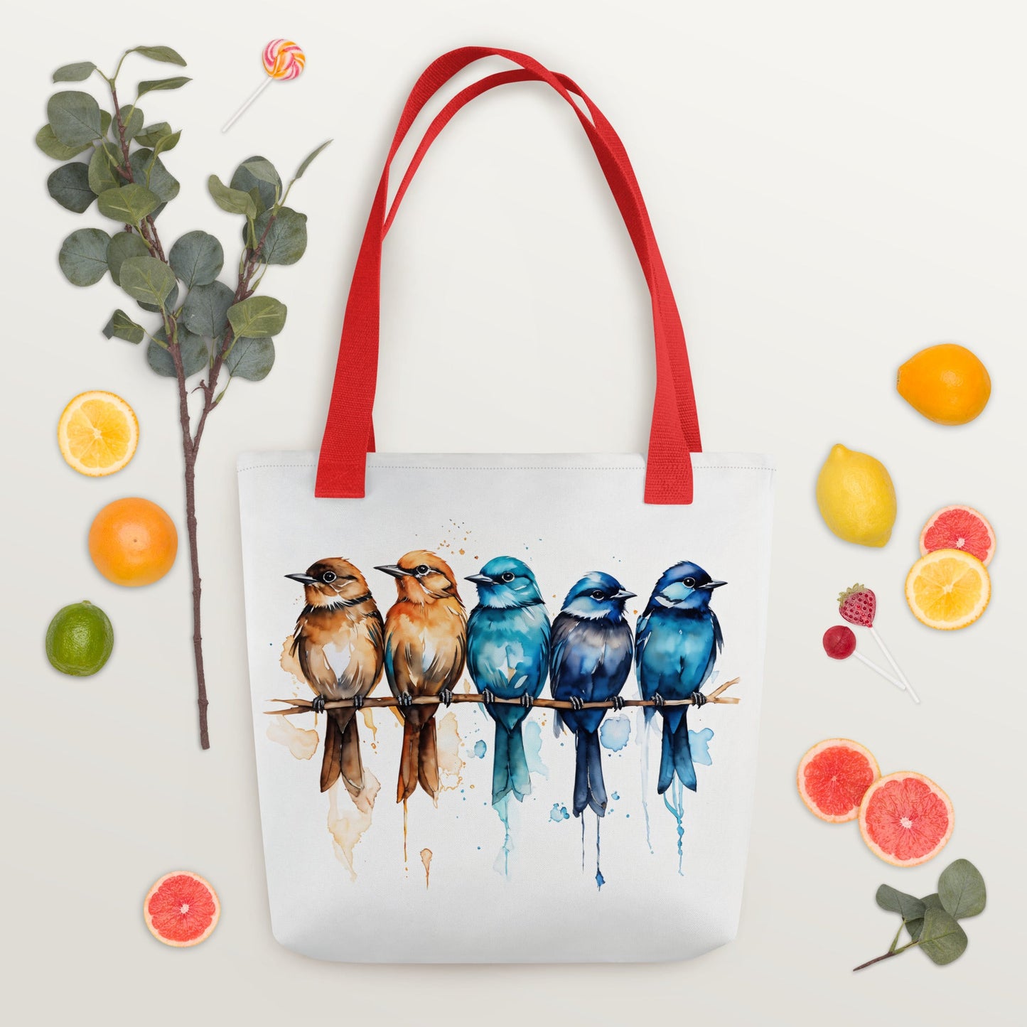 Row Of Watercolor Birds Tote Bag - Tote Bags - Discovery Co.