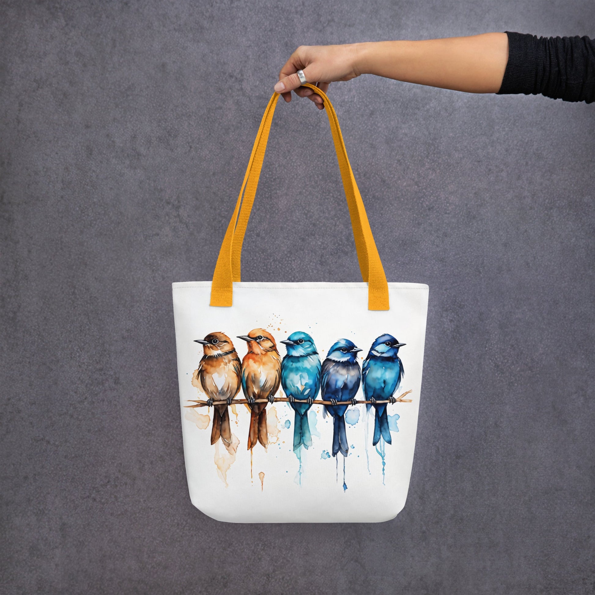 Row Of Watercolor Birds Tote Bag - Tote Bags - Discovery Co.