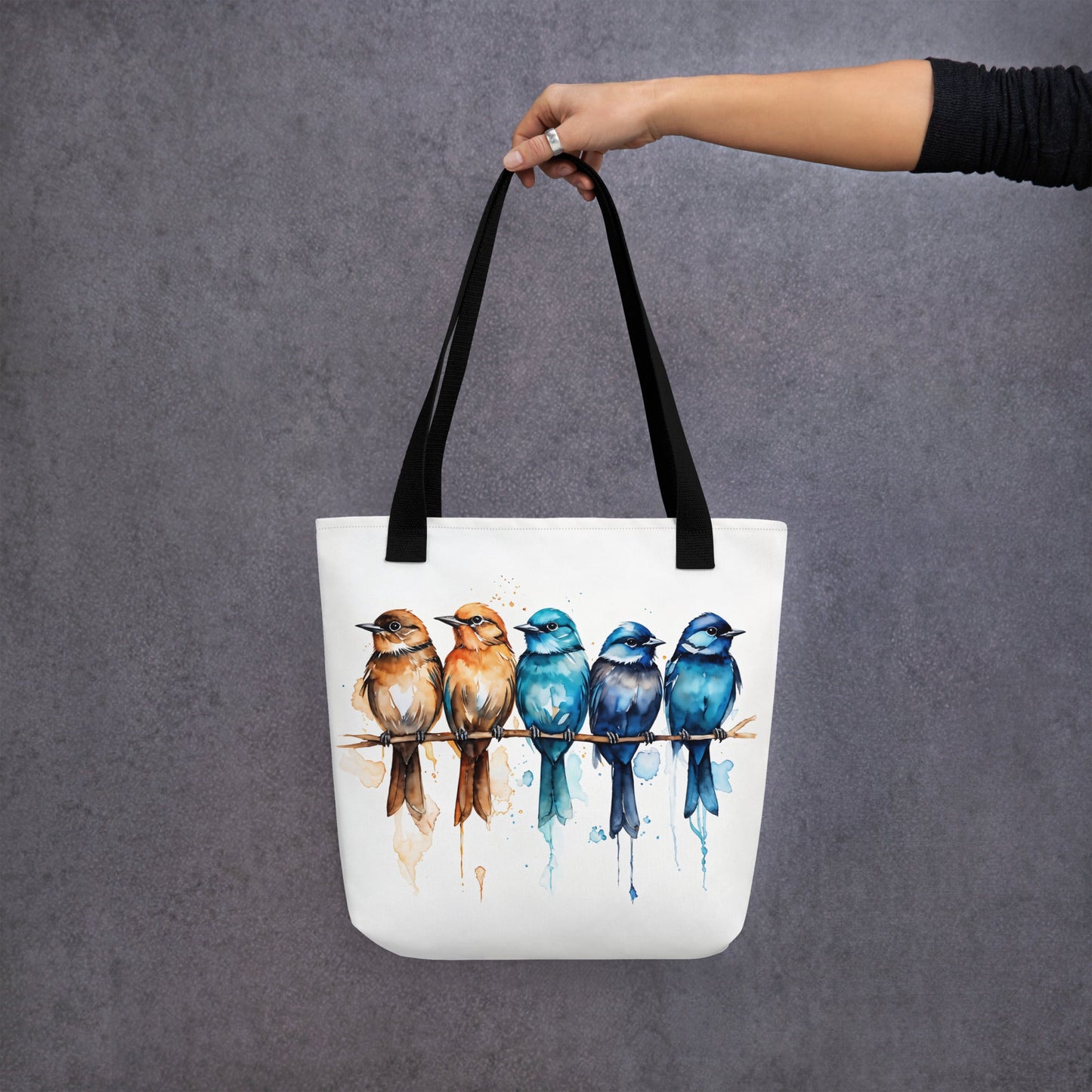 Row Of Watercolor Birds Tote Bag - Tote Bags - Discovery Co.