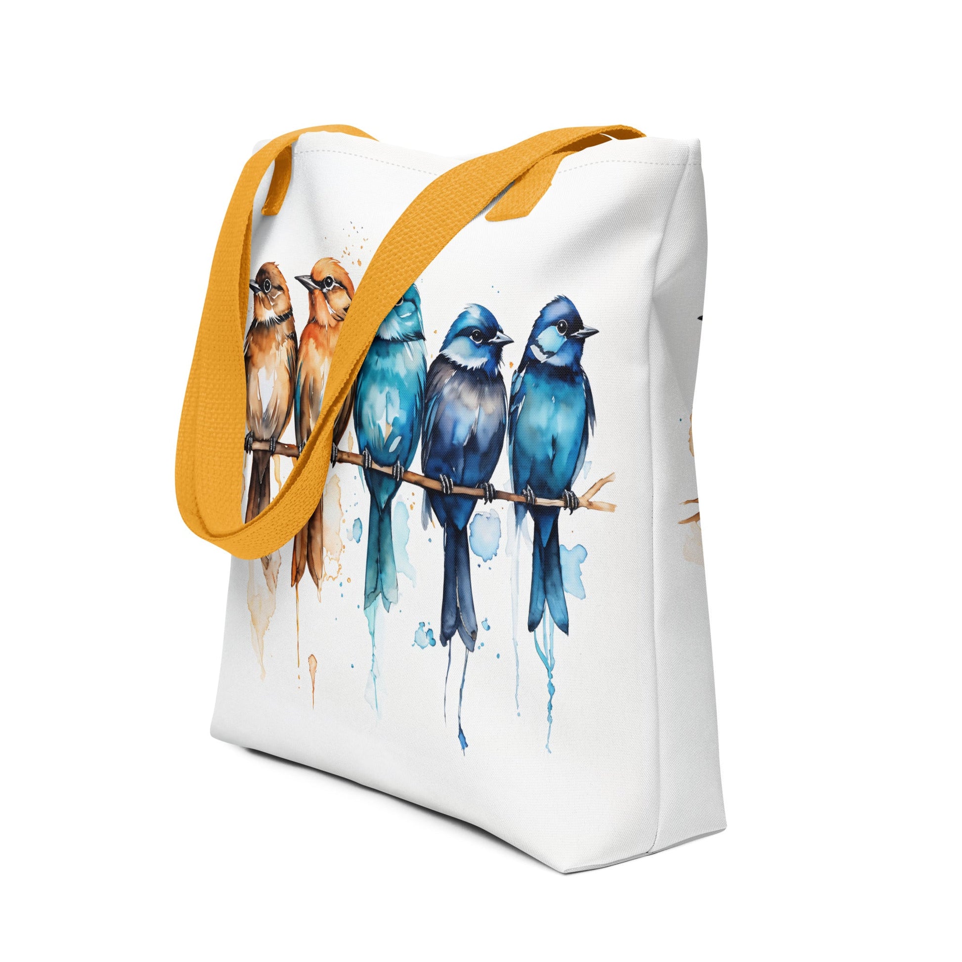 Row Of Watercolor Birds Tote Bag - Tote Bags - Discovery Co.