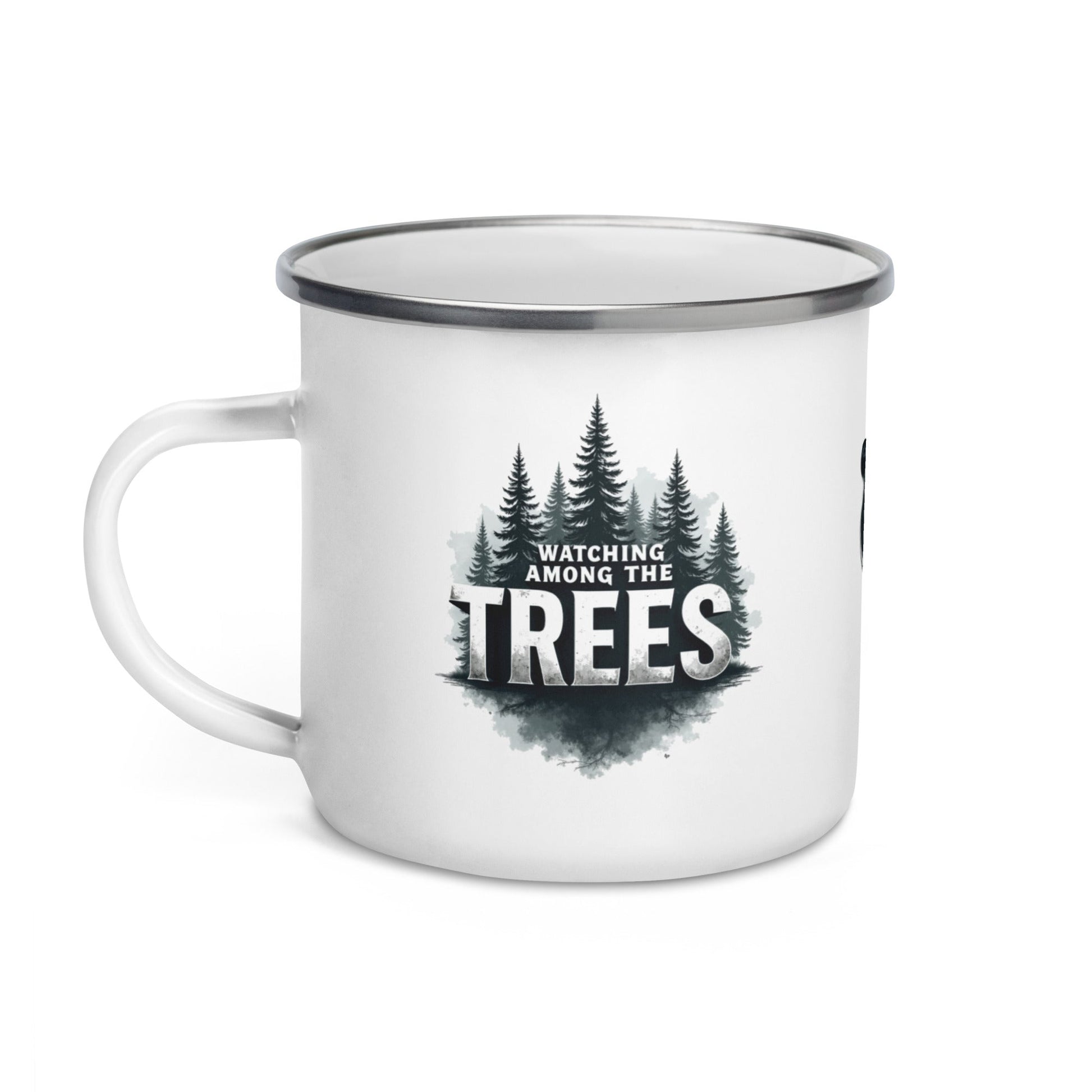 Sasquatch Watching Among The Trees Enamel Mug - Mugs - Discovery Co.