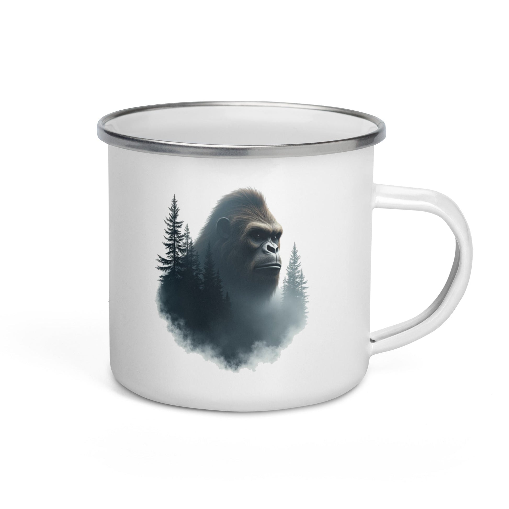 Sasquatch Watching Among The Trees Enamel Mug - Mugs - Discovery Co.