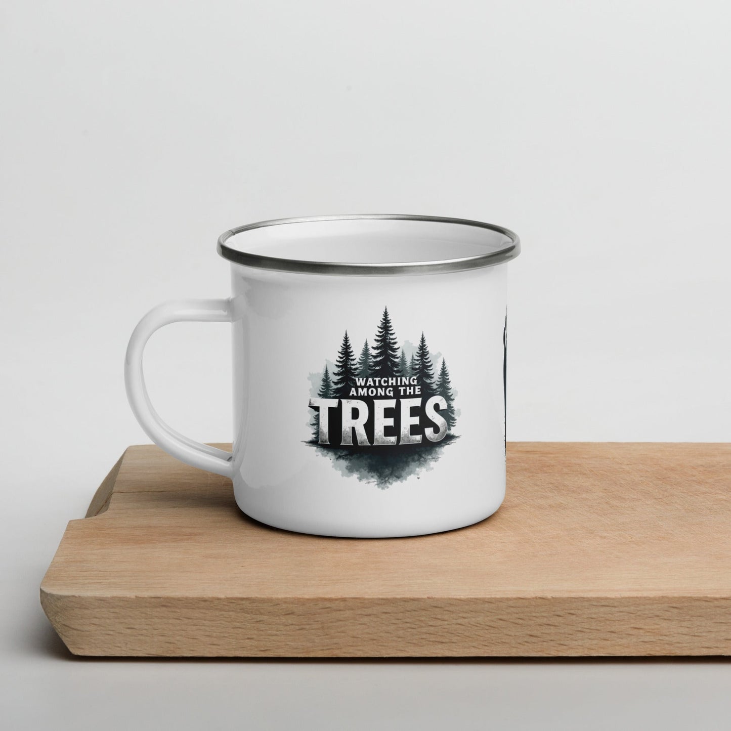 Sasquatch Watching Among The Trees Enamel Mug - Mugs - Discovery Co.