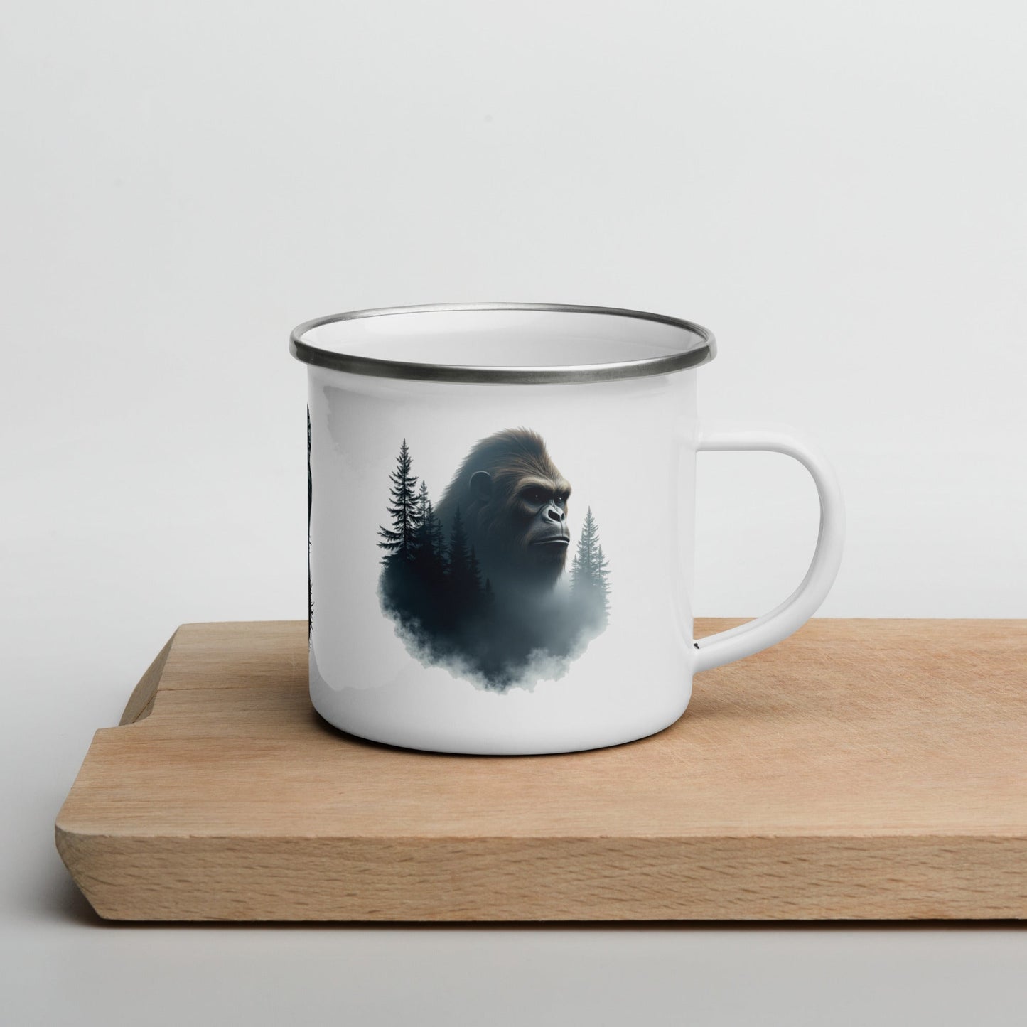 Sasquatch Watching Among The Trees Enamel Mug - Mugs - Discovery Co.