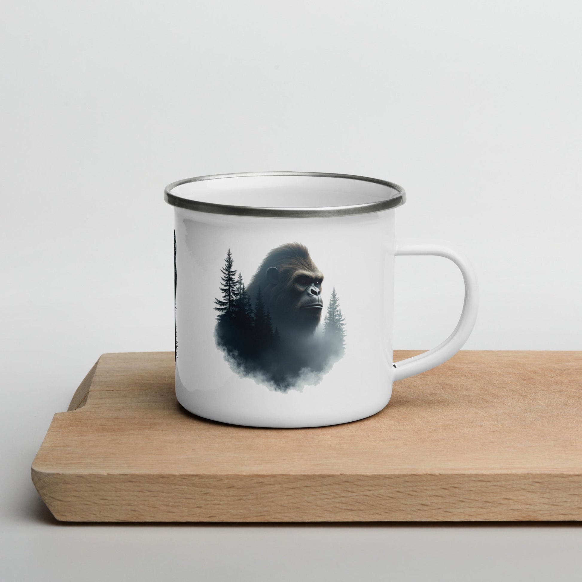 Sasquatch Watching Among The Trees Enamel Mug - Mugs - Discovery Co.