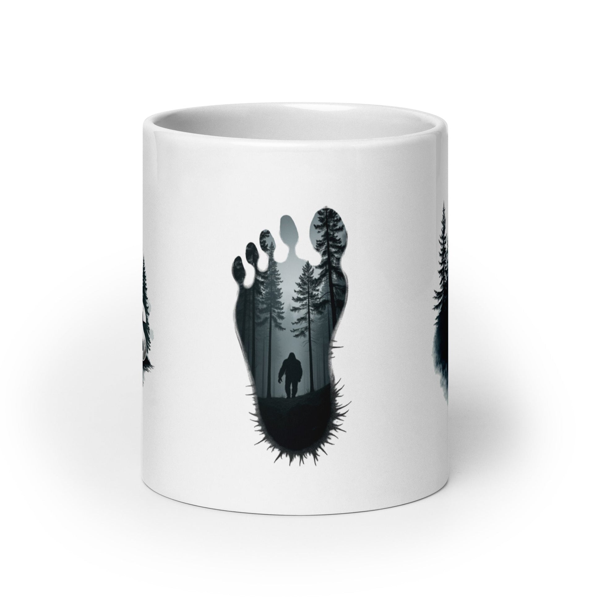 Sasquatch Watching Among The Trees White Glossy Mug (11 oz, 15 oz, 20 oz) - Mugs - Discovery Co.