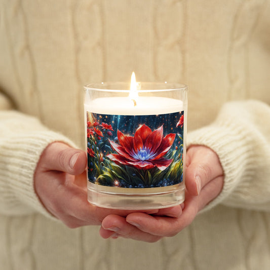 Scarlet Flower Glass Jar Soy Wax Candle - Candles - Discovery Co.