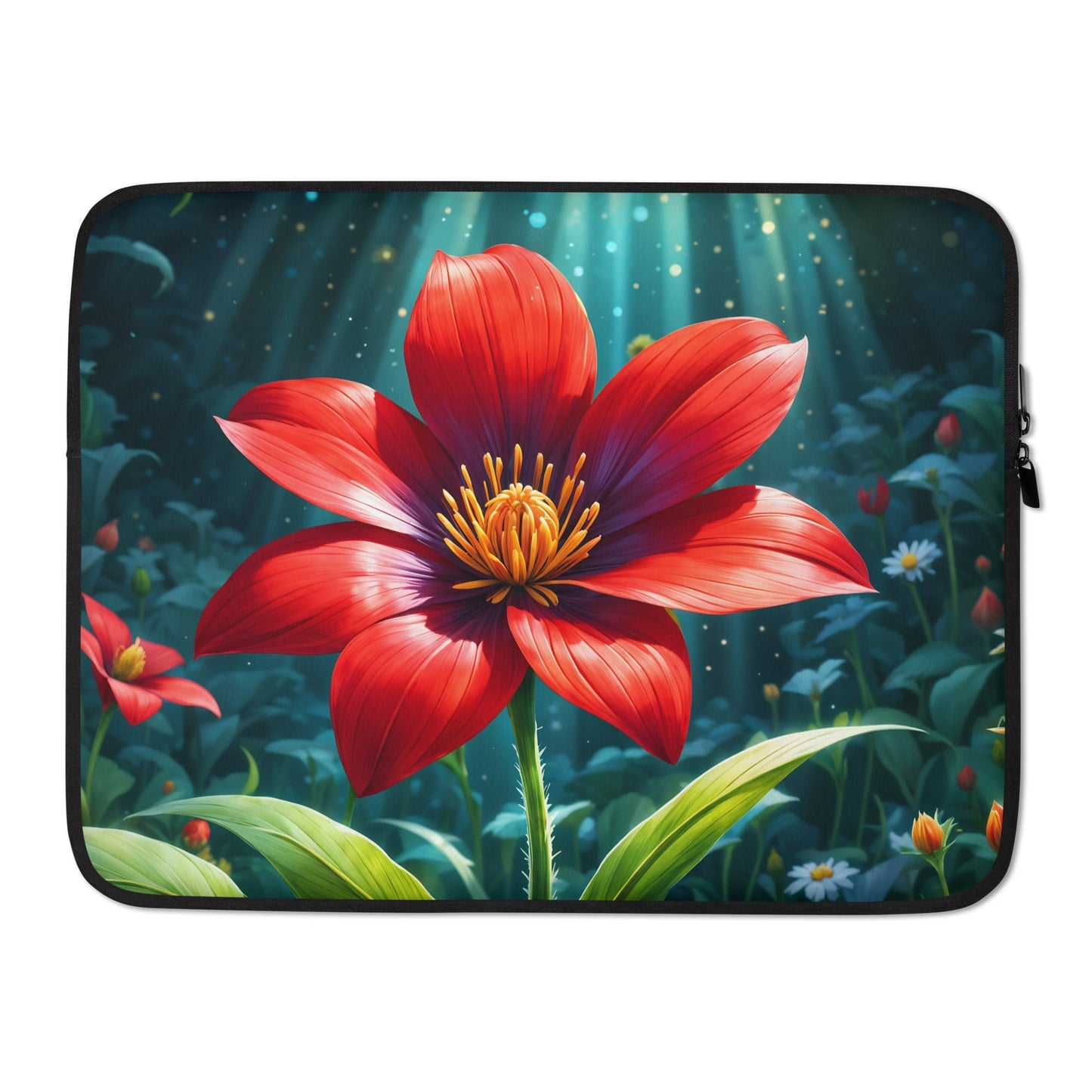 Scarlet Flower II Laptop Sleeve - Laptop Cases - Discovery Co.