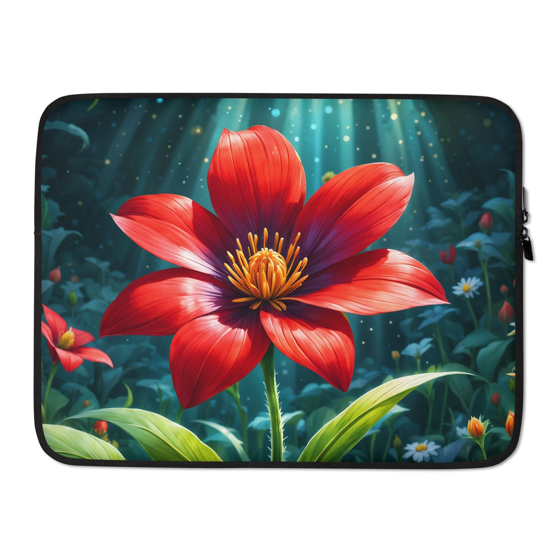 Scarlet Flower II Laptop Sleeve - Laptop Cases - Discovery Co.